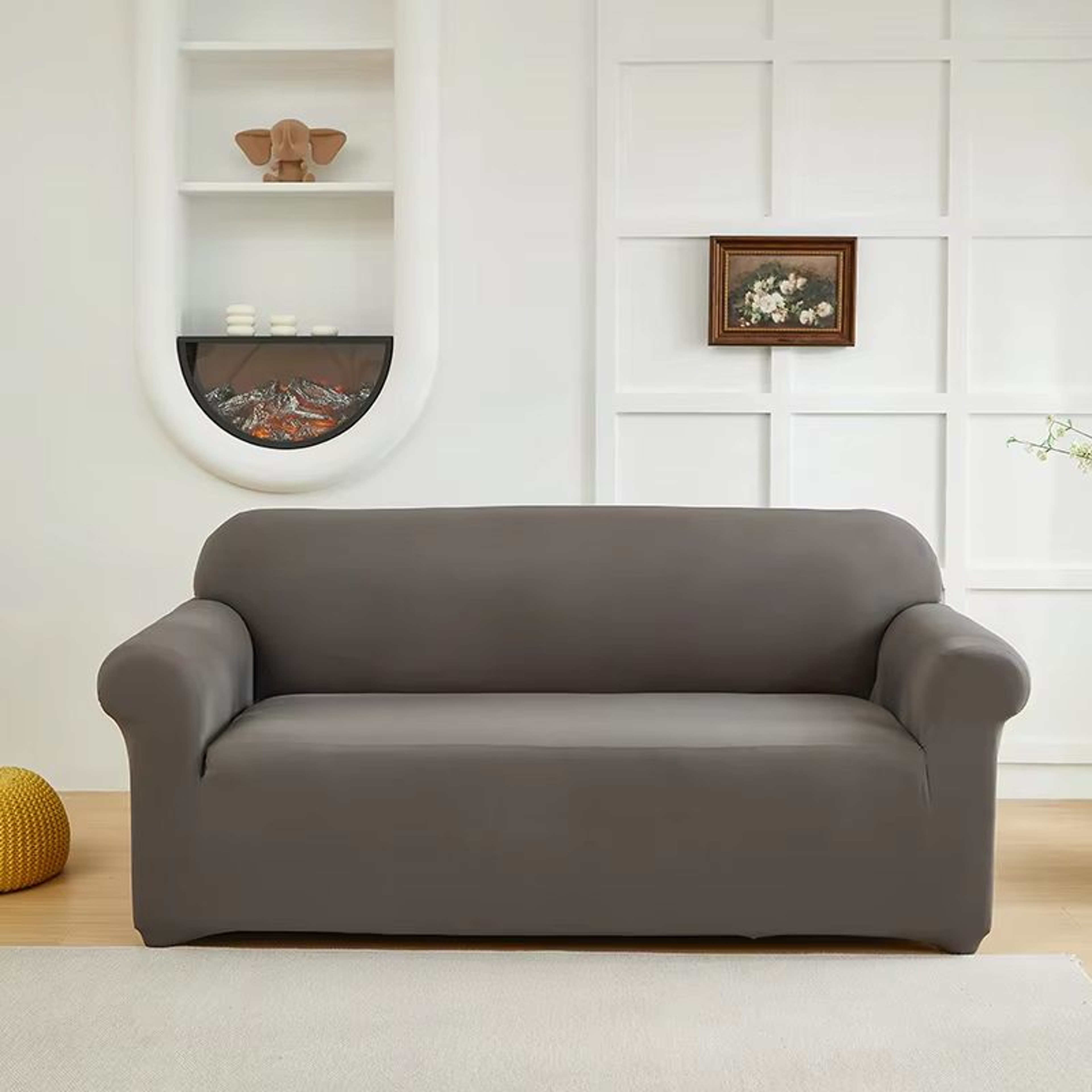UltraFit SolidColor Stretch Sofa Slipcover  NonSlip DustProof Furniture Protector 7