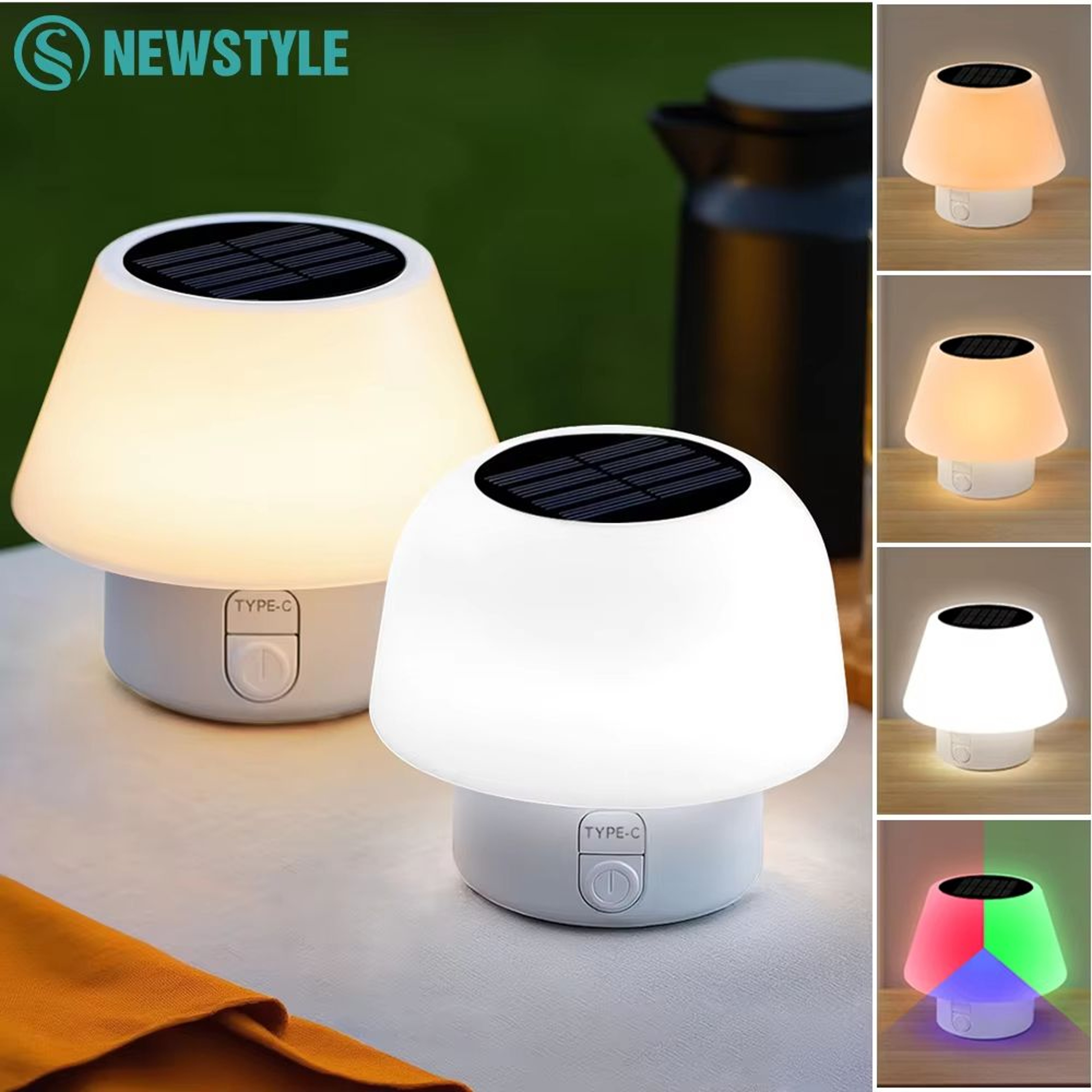 Solar Mushroom Mini Table Lamp  Portable USB  Solar Powered Night Light For Outdoor Patio Camping   0