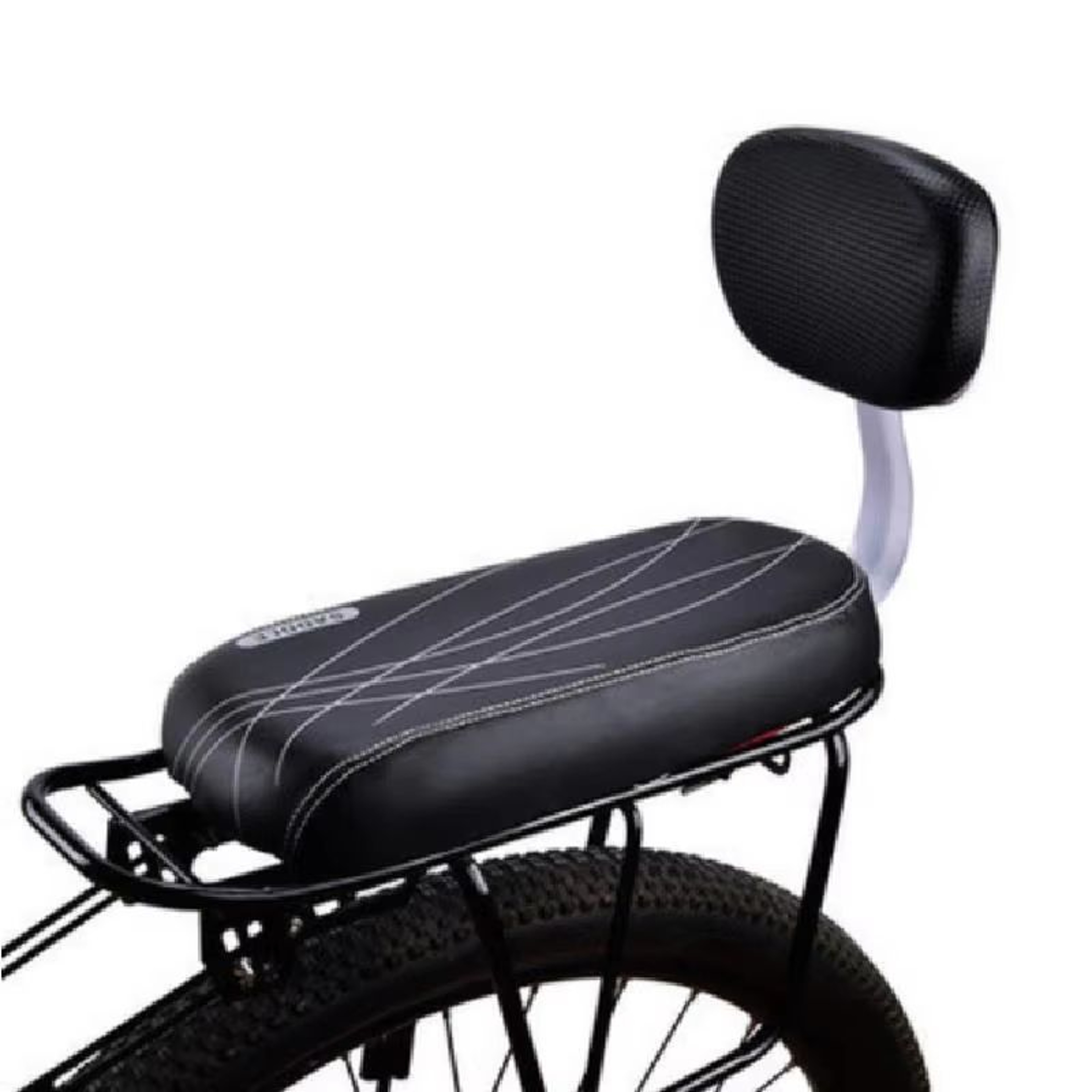 ComfortRide Rear Rack Bike Saddle With Backrest  Padded PU Leather Cushion For Child Or Adult Passe 0