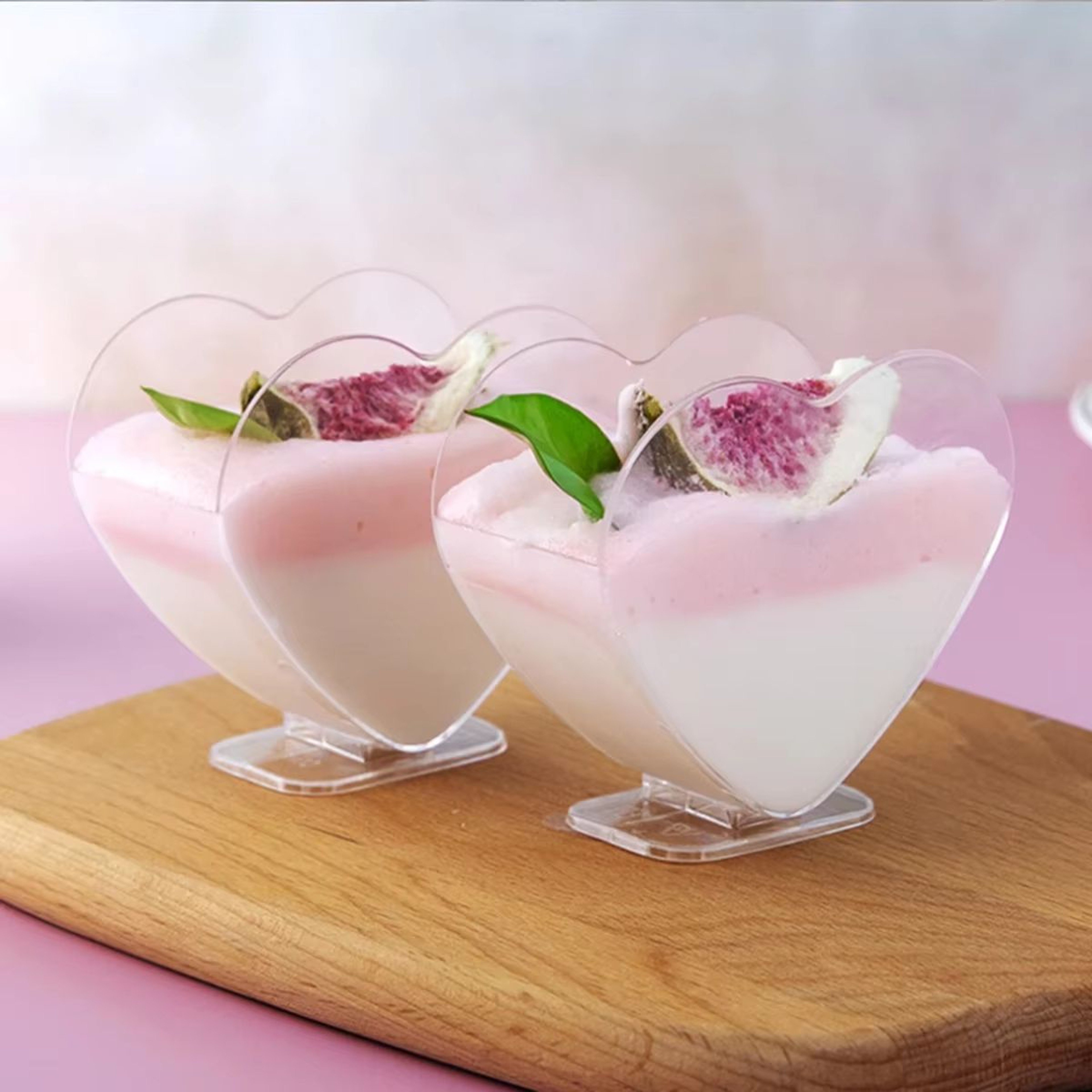 HeartShaped Dessert Cups  Elegant Clear Plastic Mousse Pudding And Jelly Cups For Parties  Events 1 3