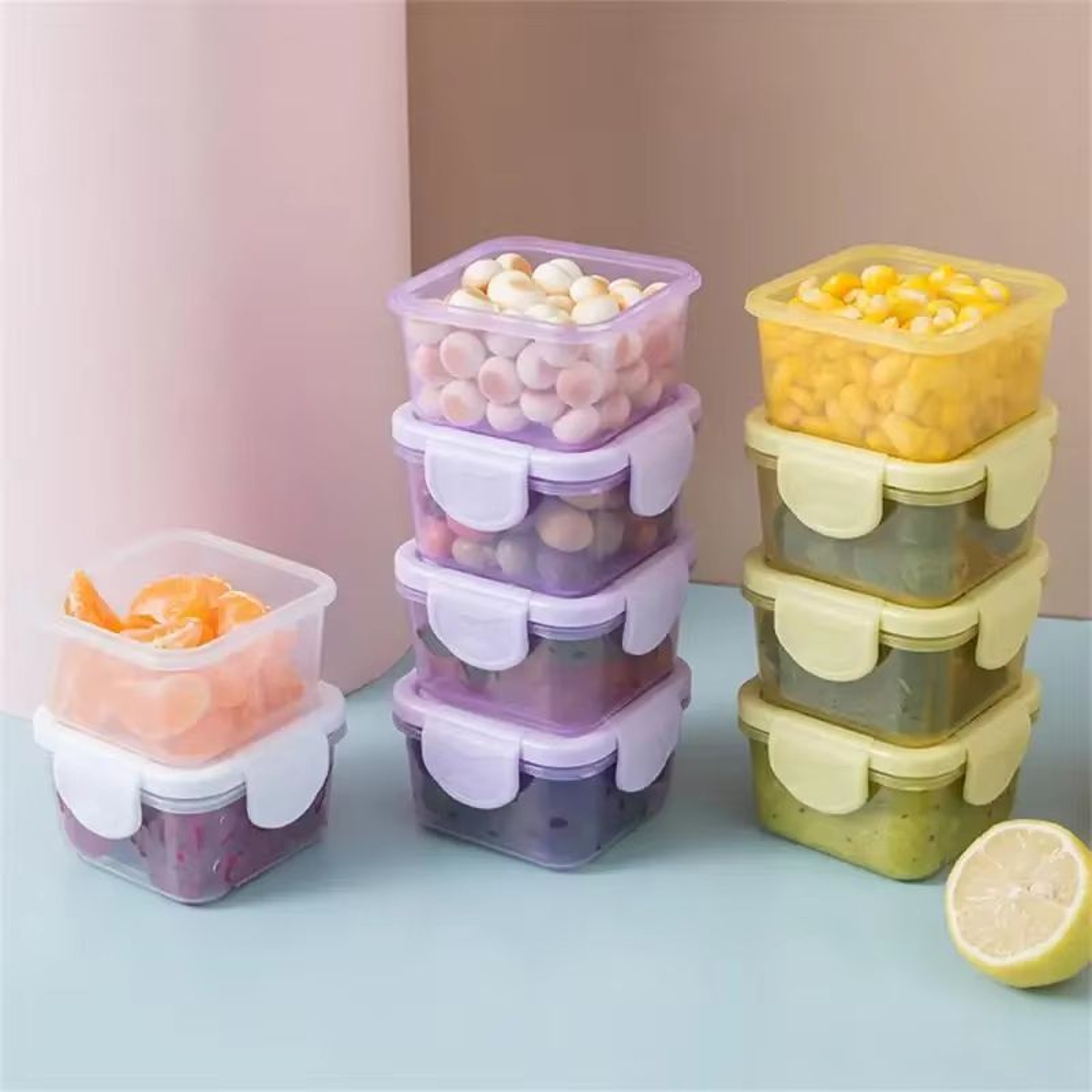 Mini Leakproof Food Storage Containers  4Piece Airtight Condiment  Sauce Set For Meal Prep And Trav 0