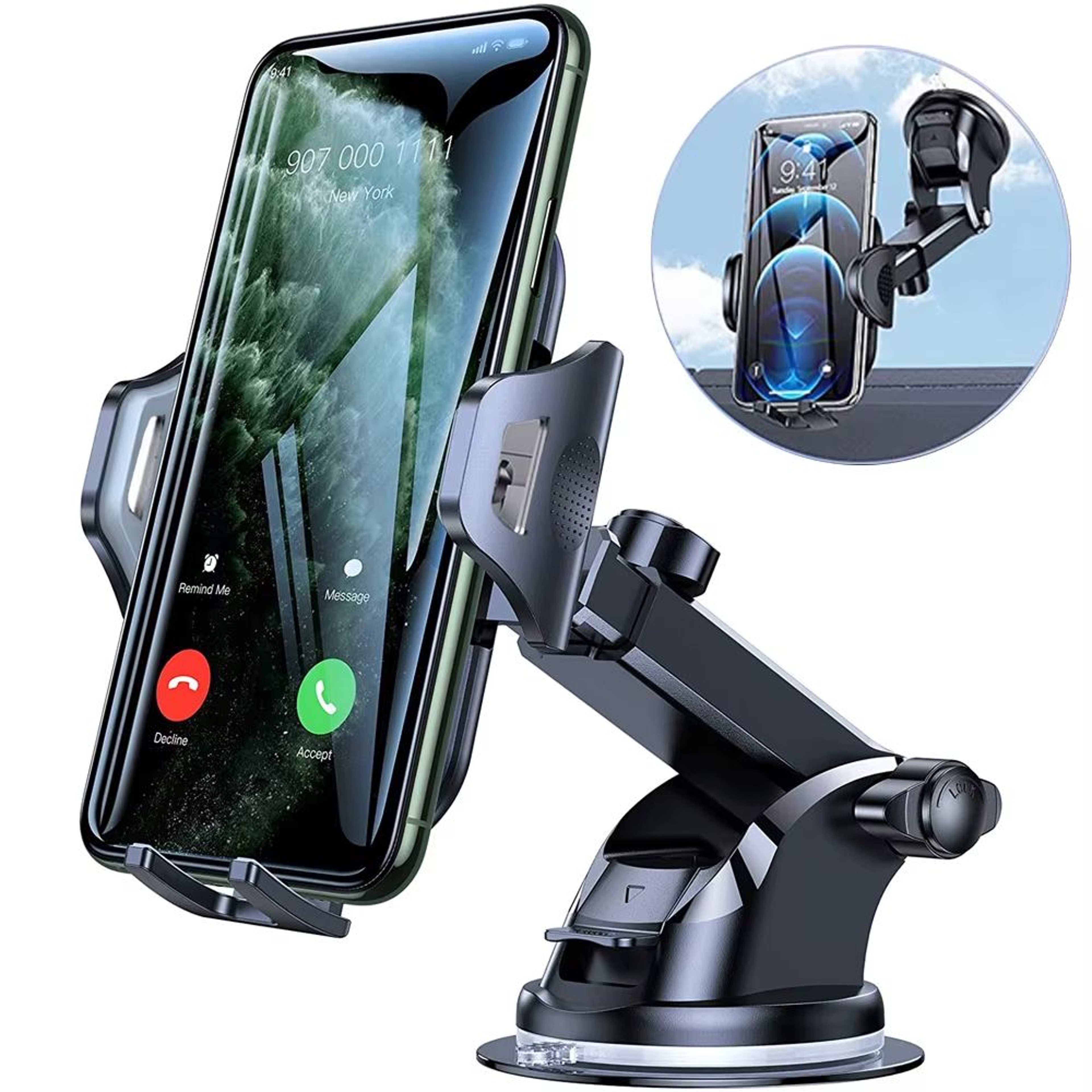 Car Phone Mount With Long Arm Suction Cup  Universal Mobile Holder For IPhone Huawei Xiaomi Redmi S 0