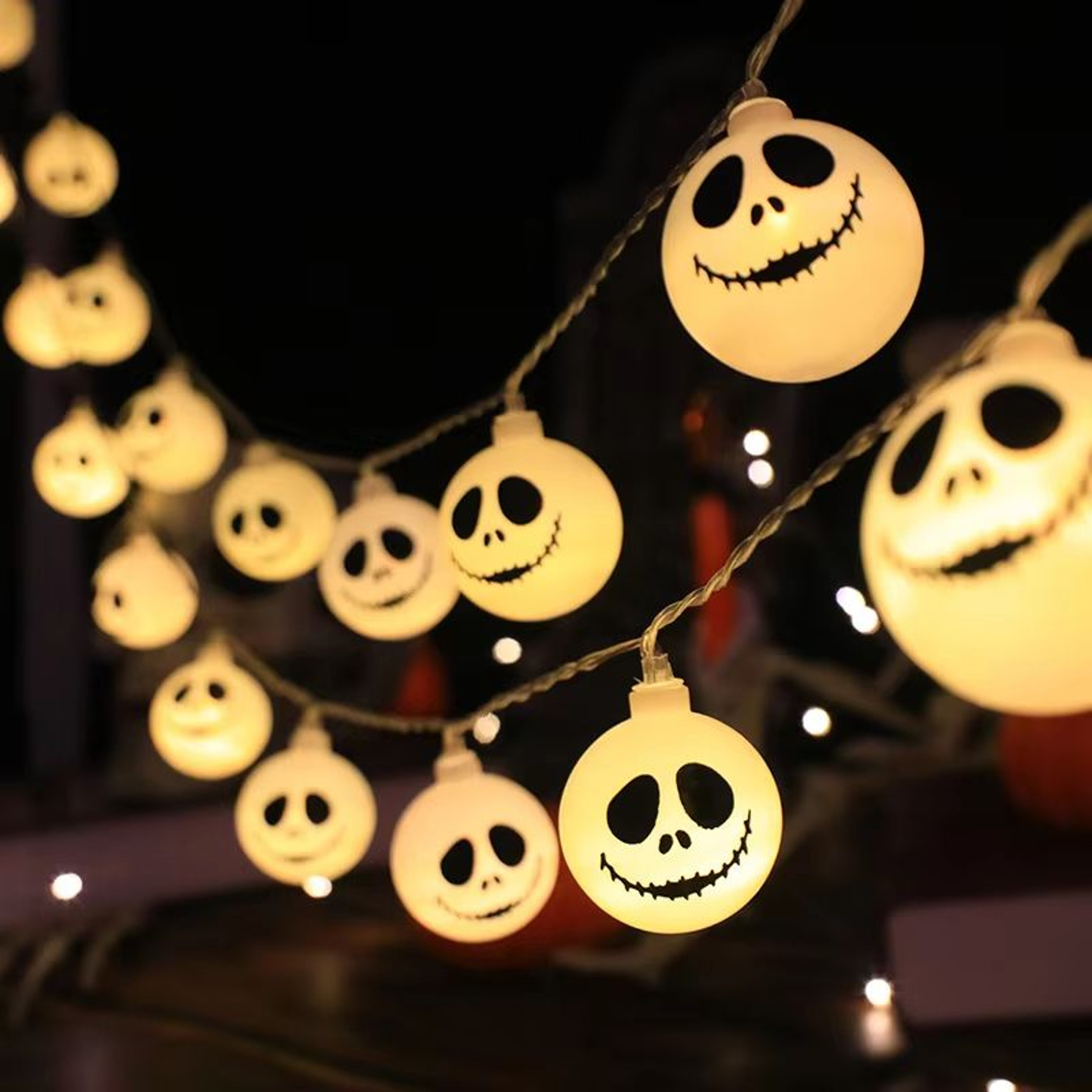 2025 Halloween Grimace String Lights  Indoor BatteryUSB Operated Hanging Lamp For Home Decor 0