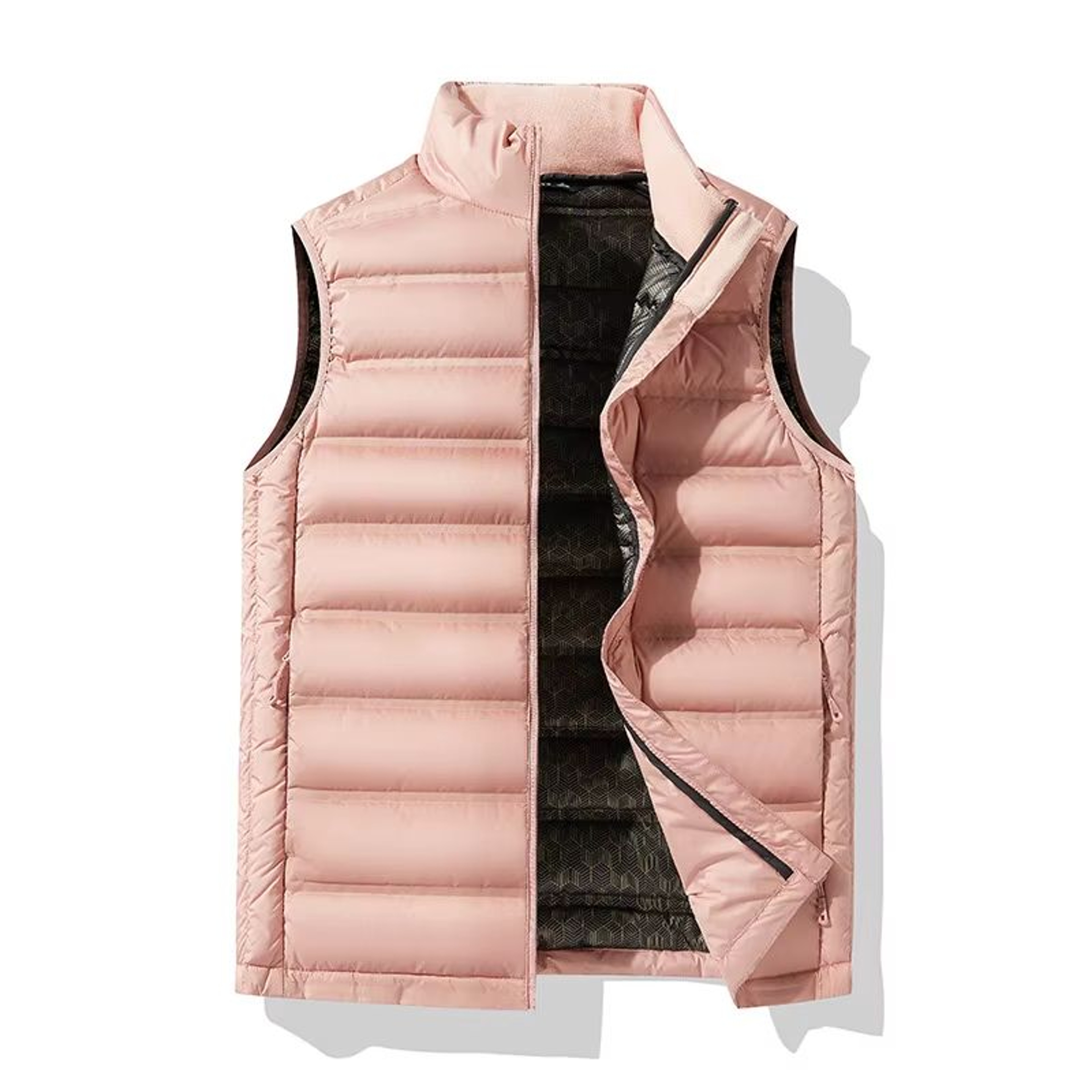 90 White Duck Down Winter Couple Vest  Sleeveless Puffer Jacket With Graphene Liner And Stand Colla 8