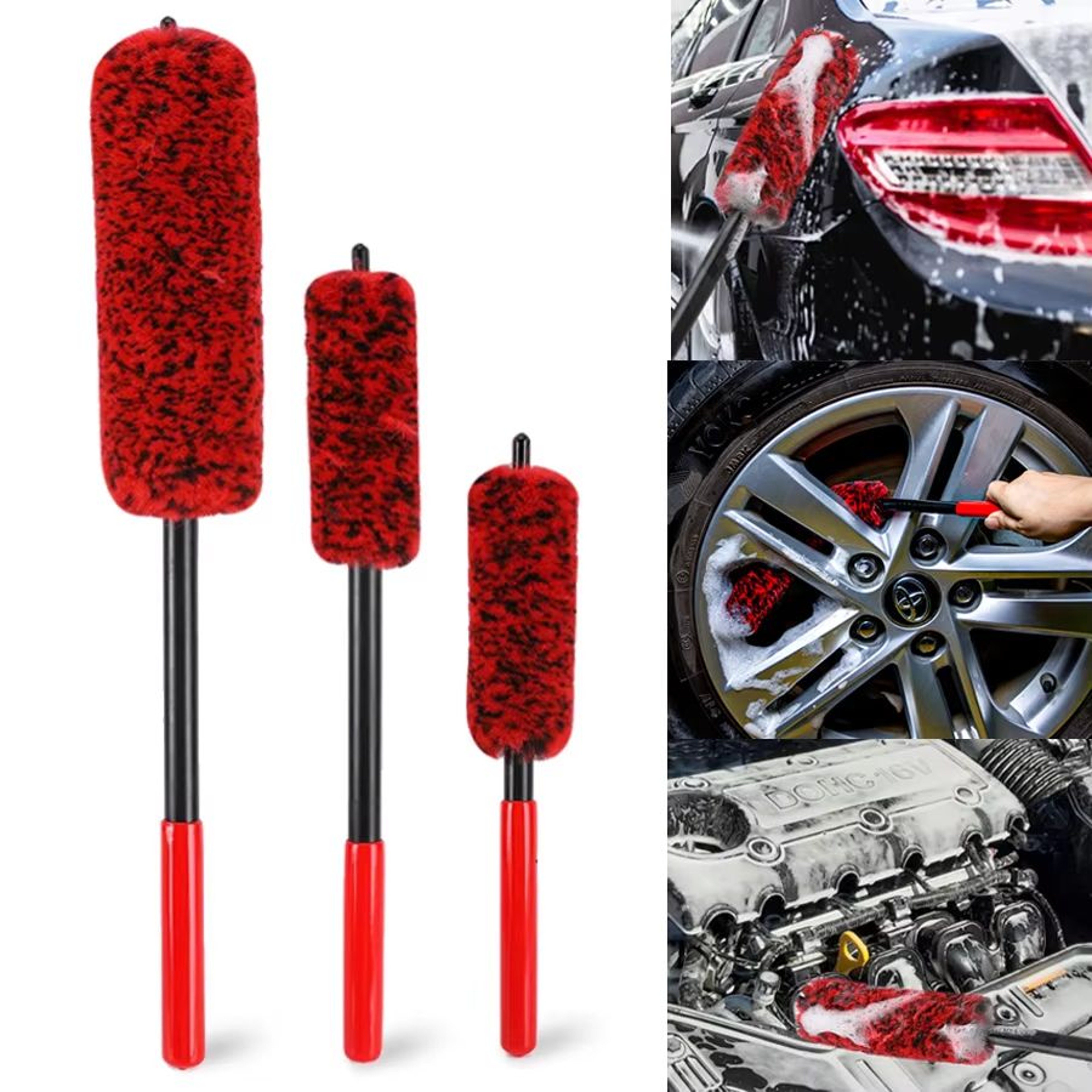 UltraPlush Wheel Woolies Brush  Soft Alloy  Motorcycle Wheel Cleaning Tool For Detailers 0