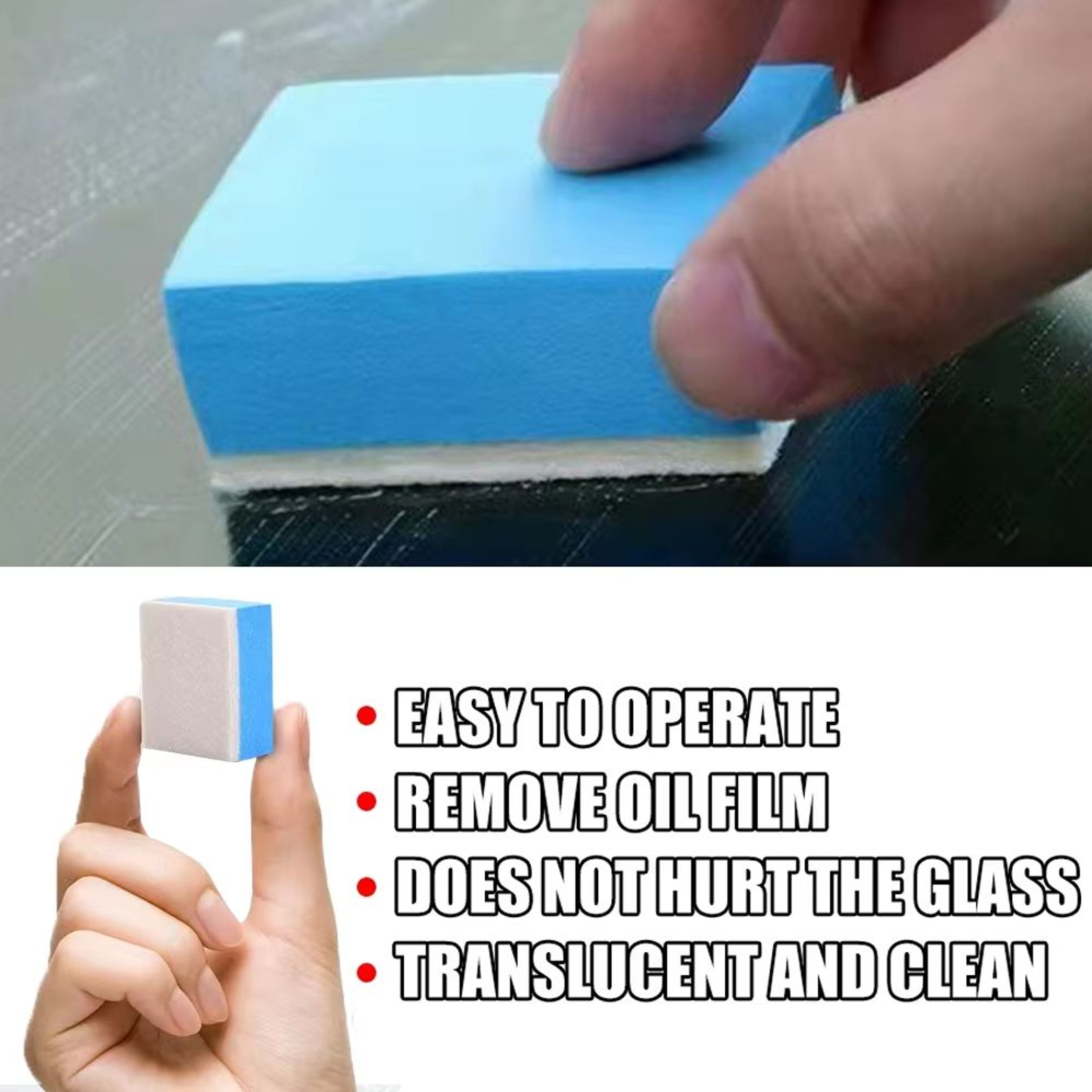 CrystalClear Glass Oil Film Cleaning Sponge  Windshield Polishing  WoolFelt Brush Tool For Car  Aut 1