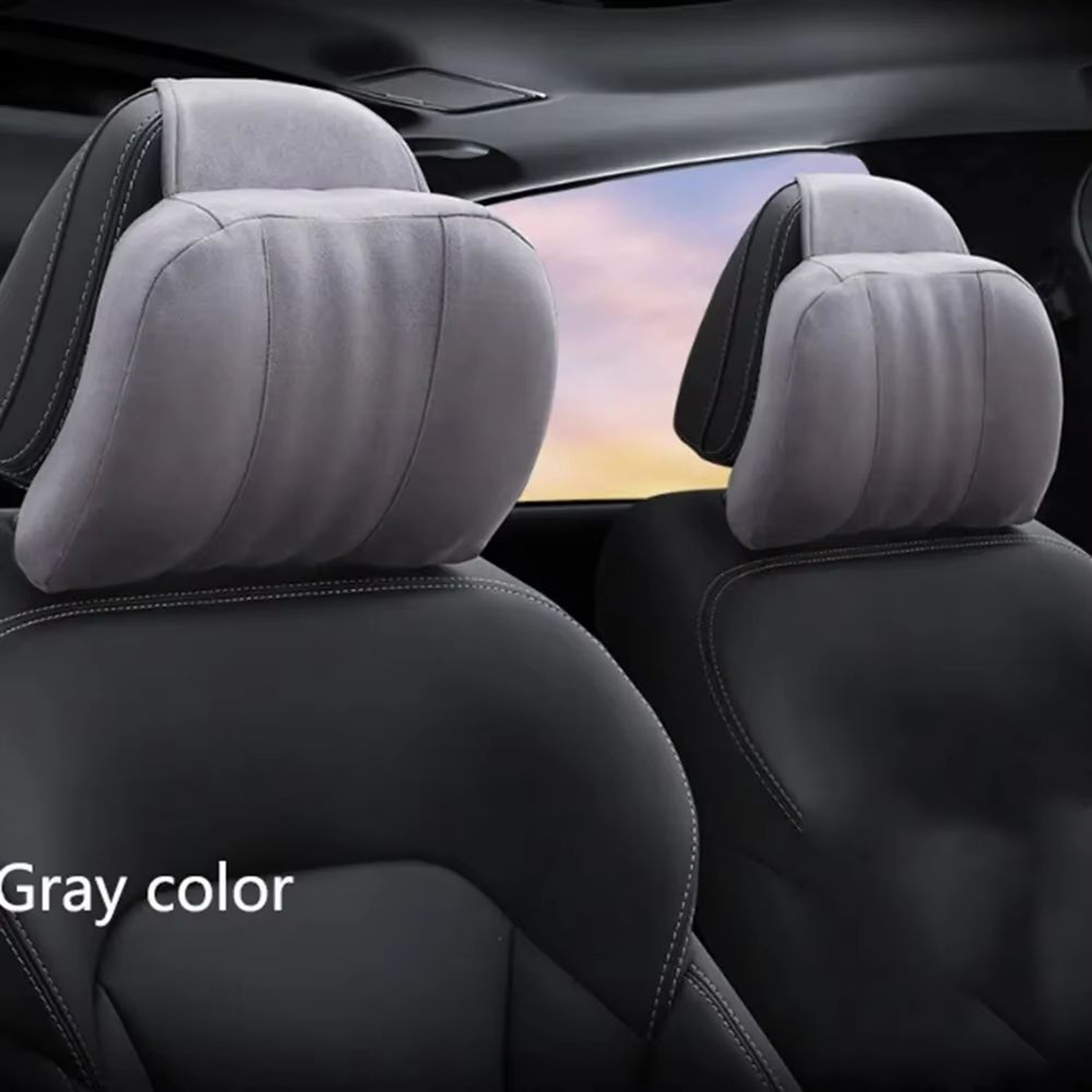 Suede MemoryFoam Car Headrest Pillow  Neck Support Cushion 6