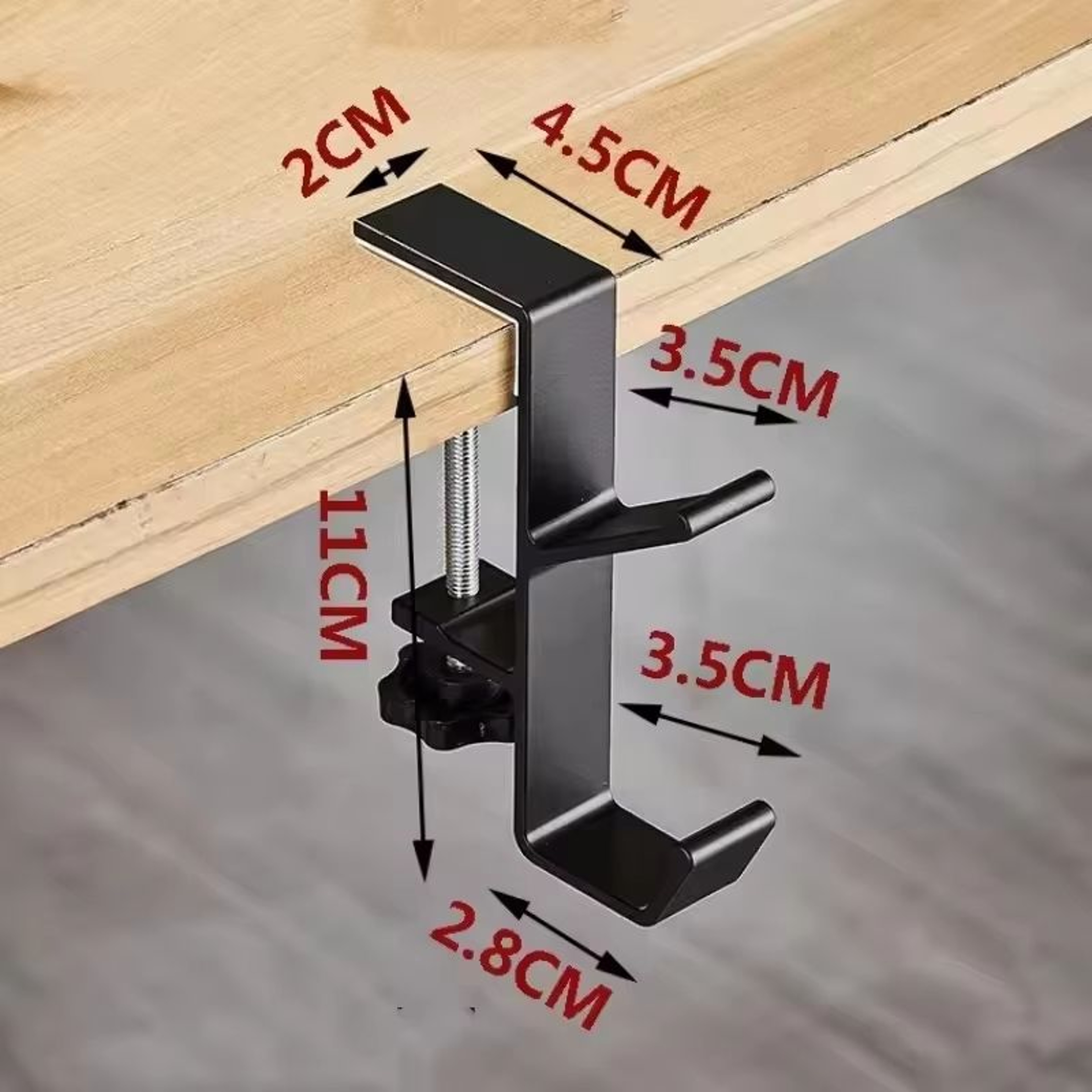 Adjustable DeskEdge Hook Hanger For Headsets  Bags Universal Clamp Mount 5