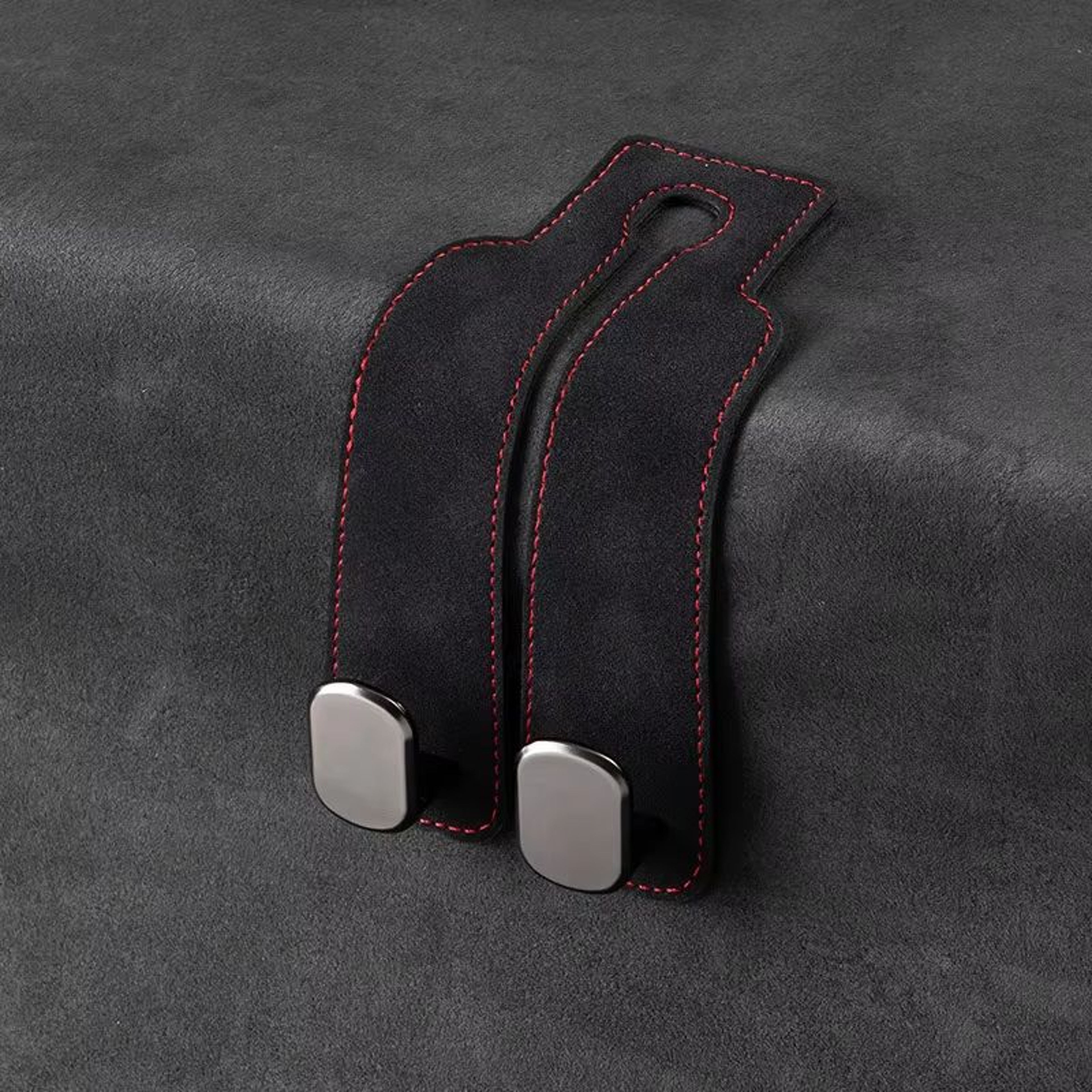 Premium DualHook Suede  Alloy Car Headrest Hanger  Universal RearSeat Organizer 6