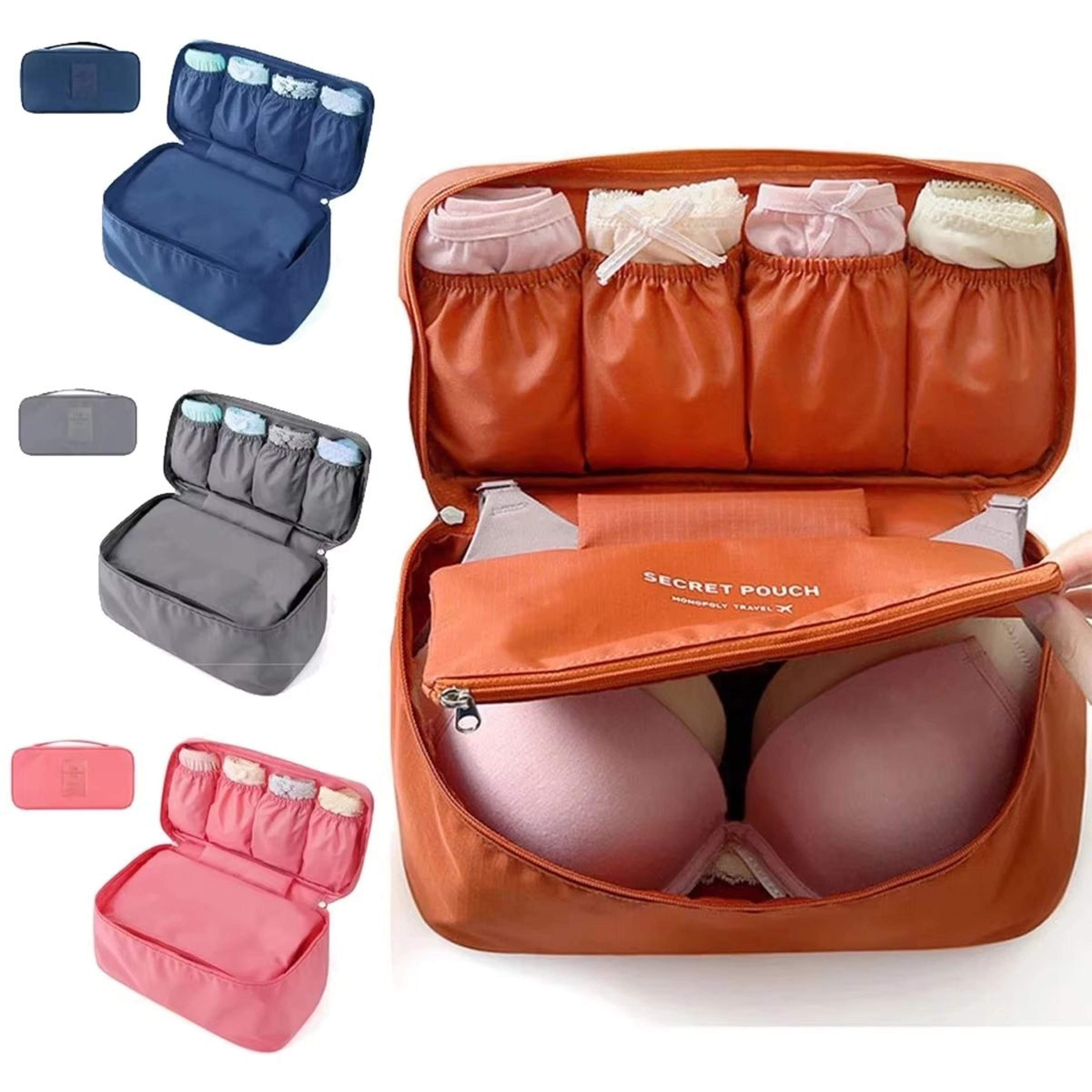 TravelEase MultiFunction Organizer Bag  Toiletry Underwear  Bra Storage Case 0