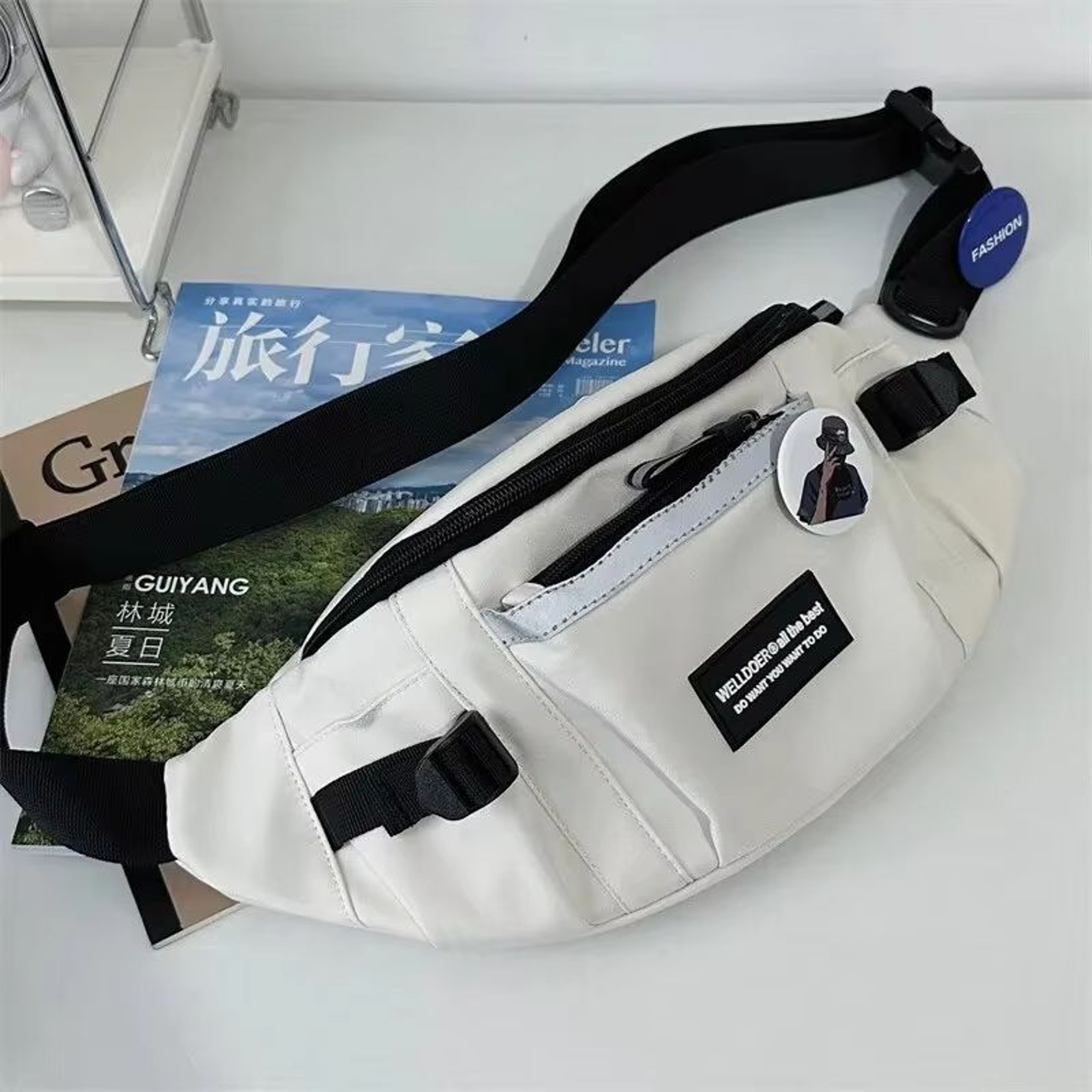 Urban Glow Reflective Harajuku Chest Bag  Unisex Crossbody  Waist Pack 2