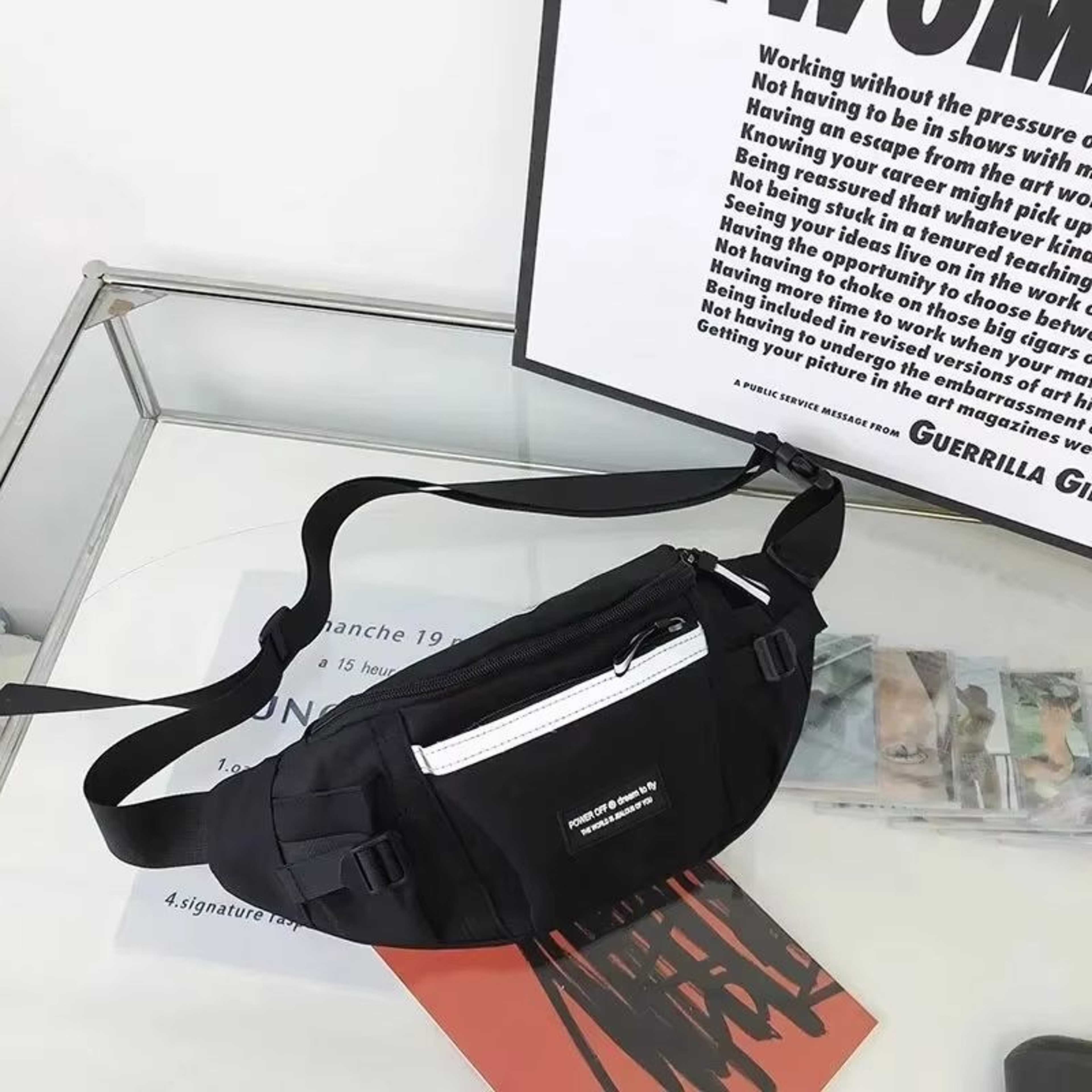 Urban Glow Reflective Harajuku Chest Bag  Unisex Crossbody  Waist Pack 4