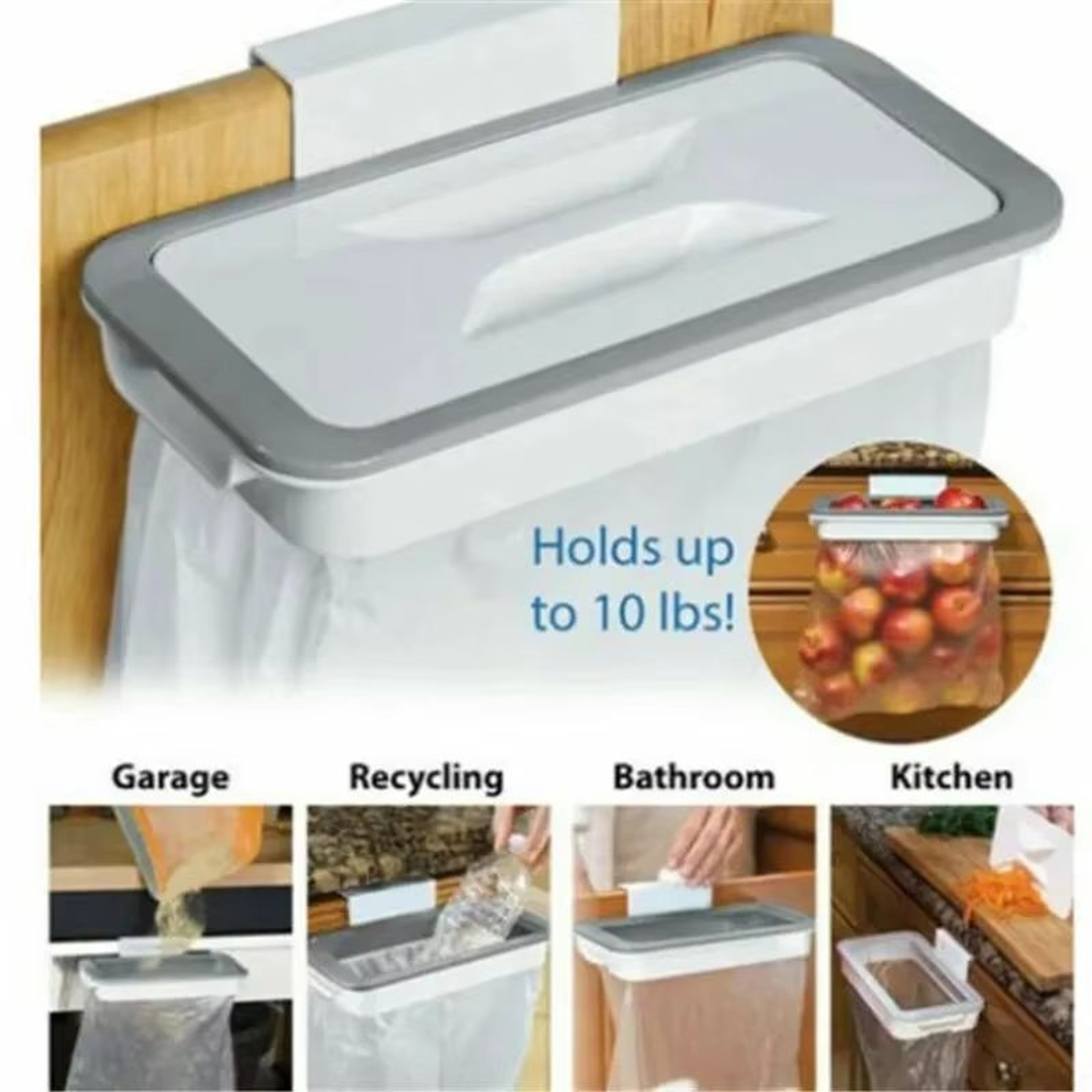 Durable CabinetMount Trash Bag Hanger Rack  Hanging Garbage Bag Holder For Kitchen  Cabinet Doors 0