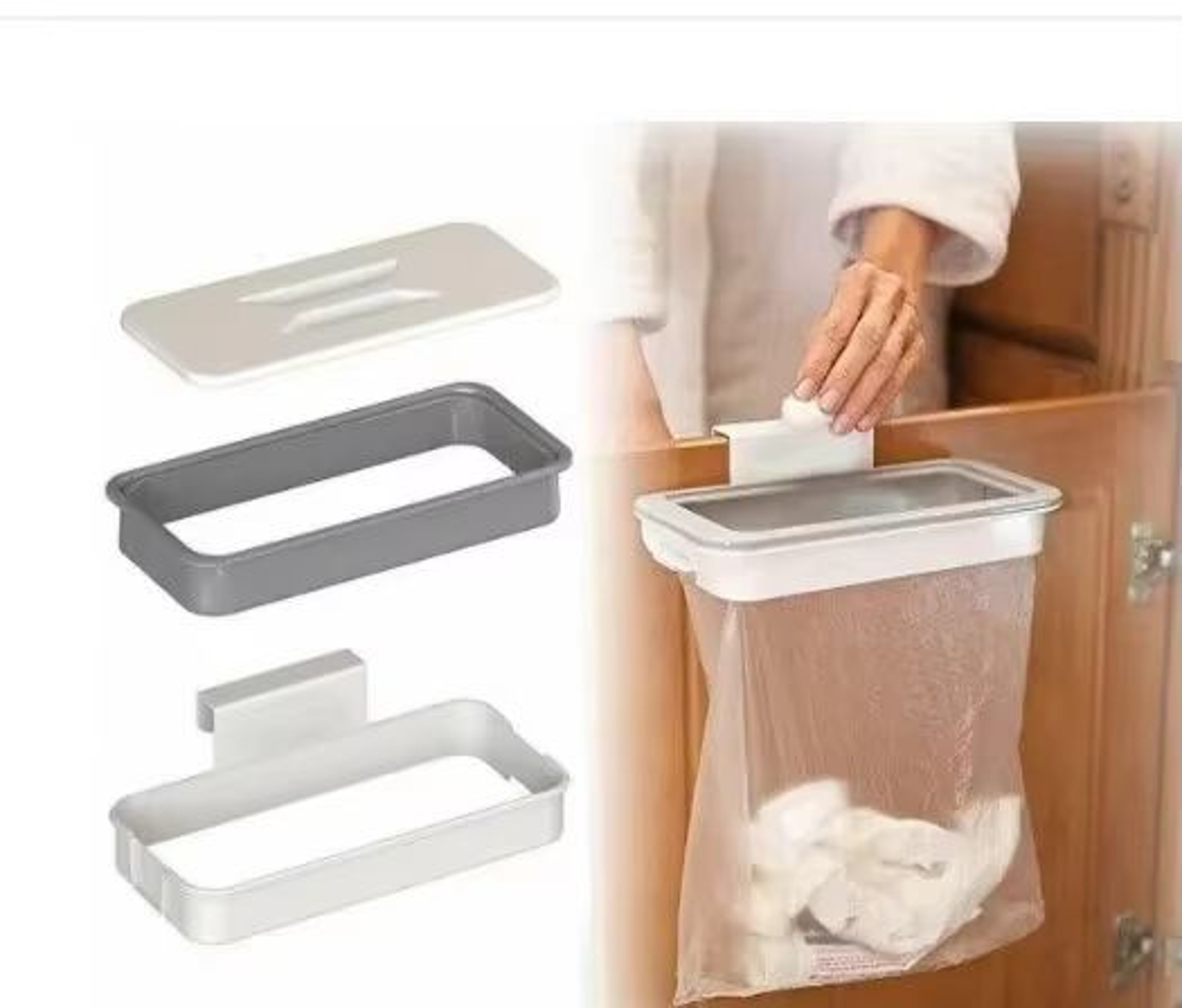 Durable CabinetMount Trash Bag Hanger Rack  Hanging Garbage Bag Holder For Kitchen  Cabinet Doors 6