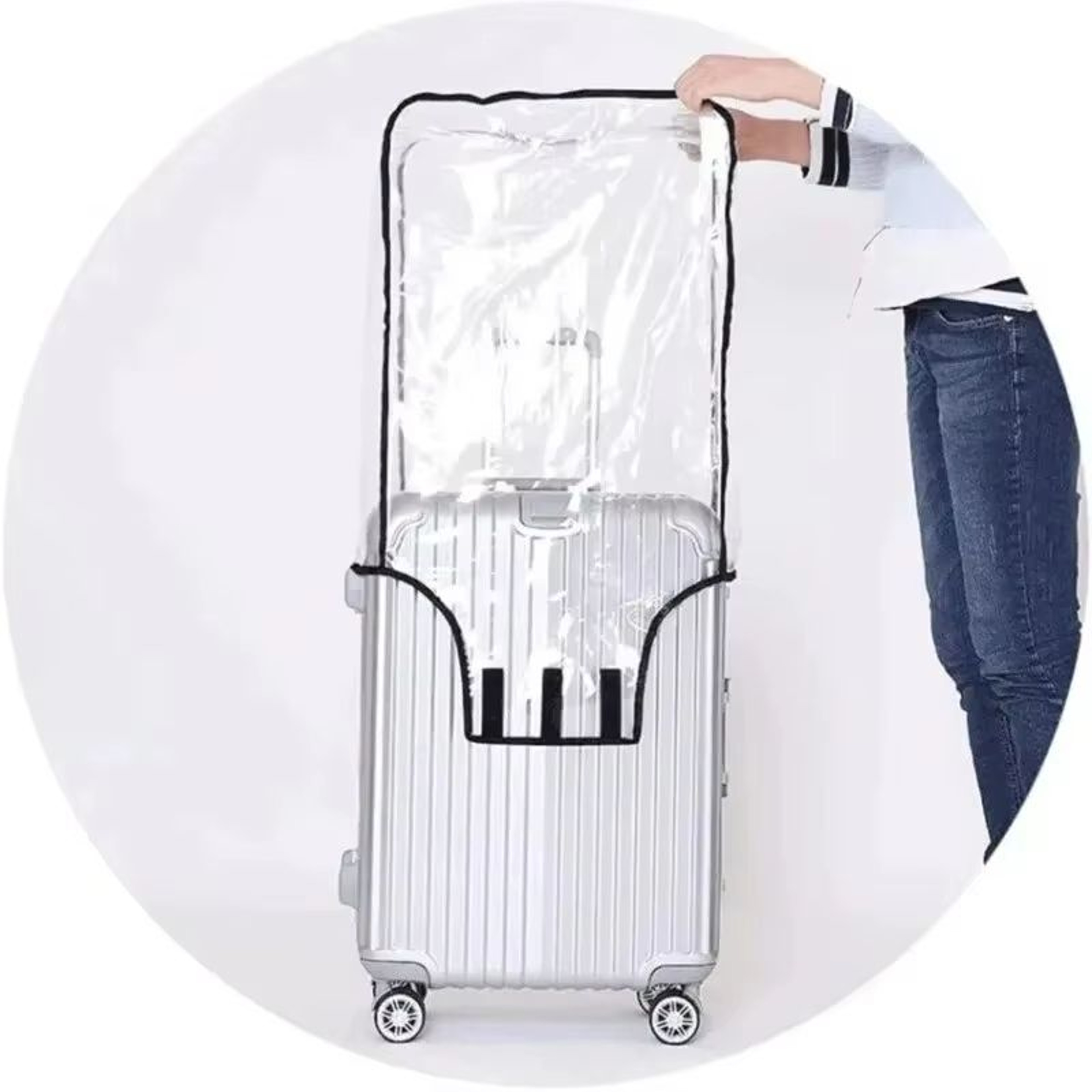 ClearGuard FullTransparent Waterproof Suitcase Cover Durable PVC Travel Luggage Protector 2