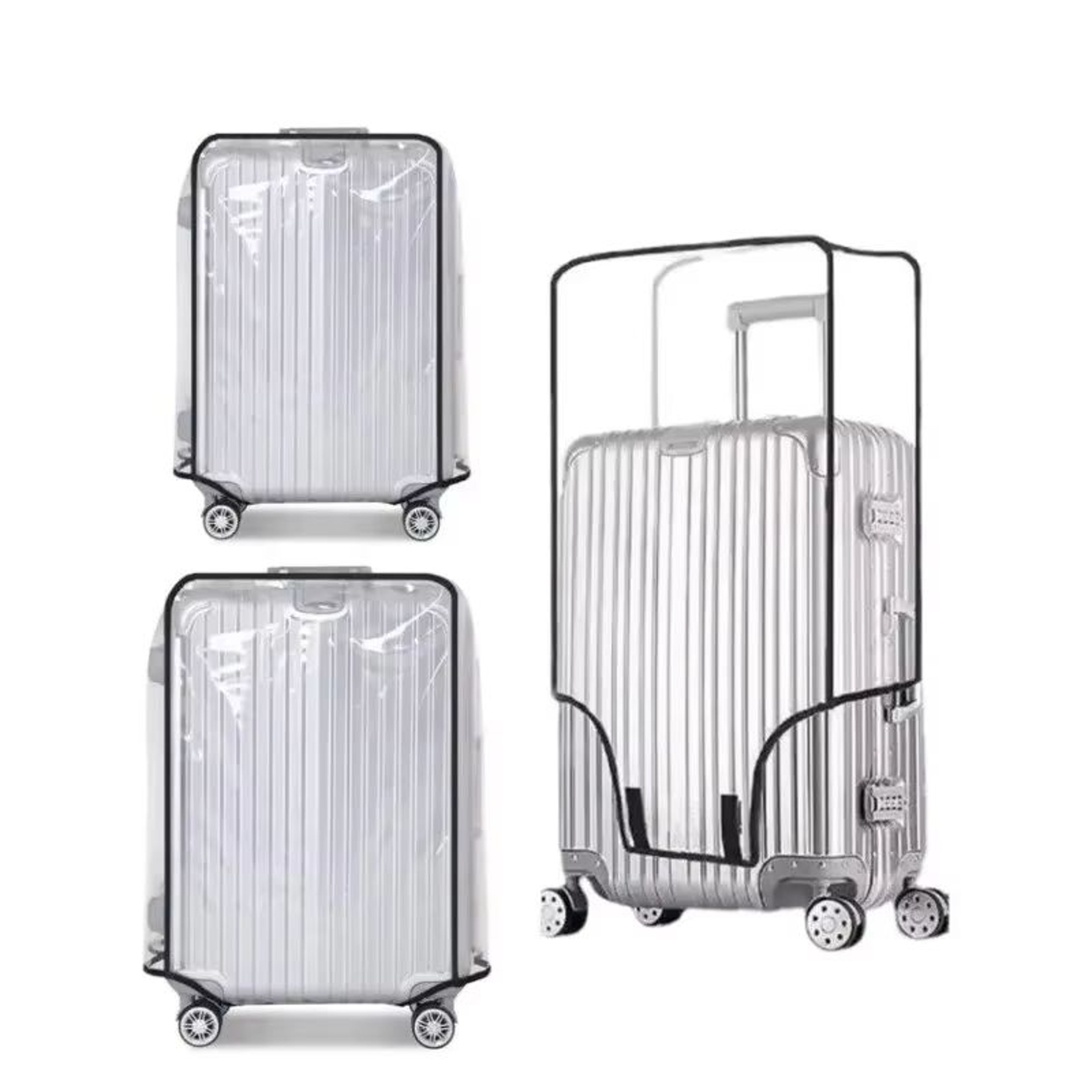 ClearGuard FullTransparent Waterproof Suitcase Cover Durable PVC Travel Luggage Protector 5