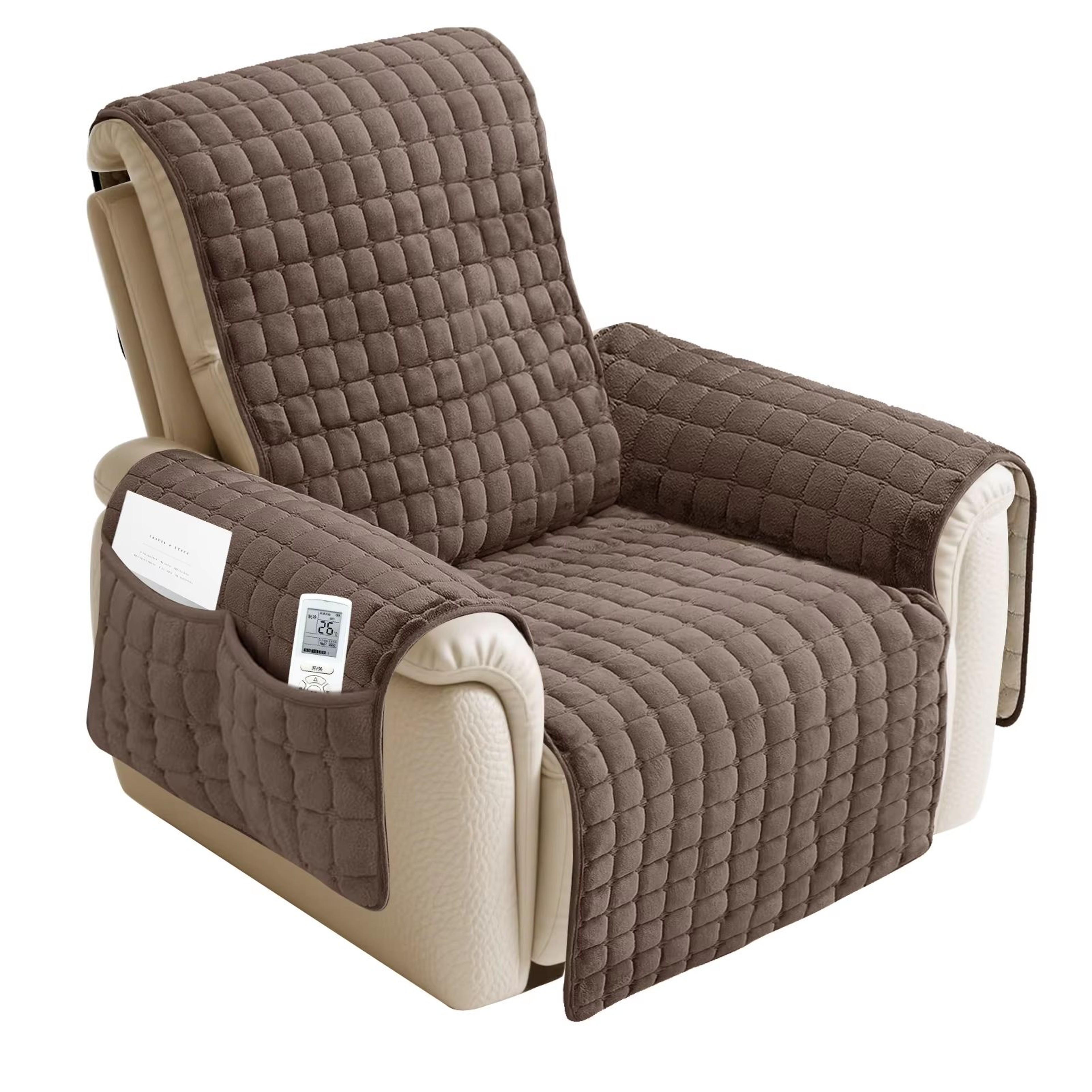 ProtectEase Deluxe Quilted Recliner Cover  Waterproof Armchair  SingleDouble Sofa Protector With Si 13
