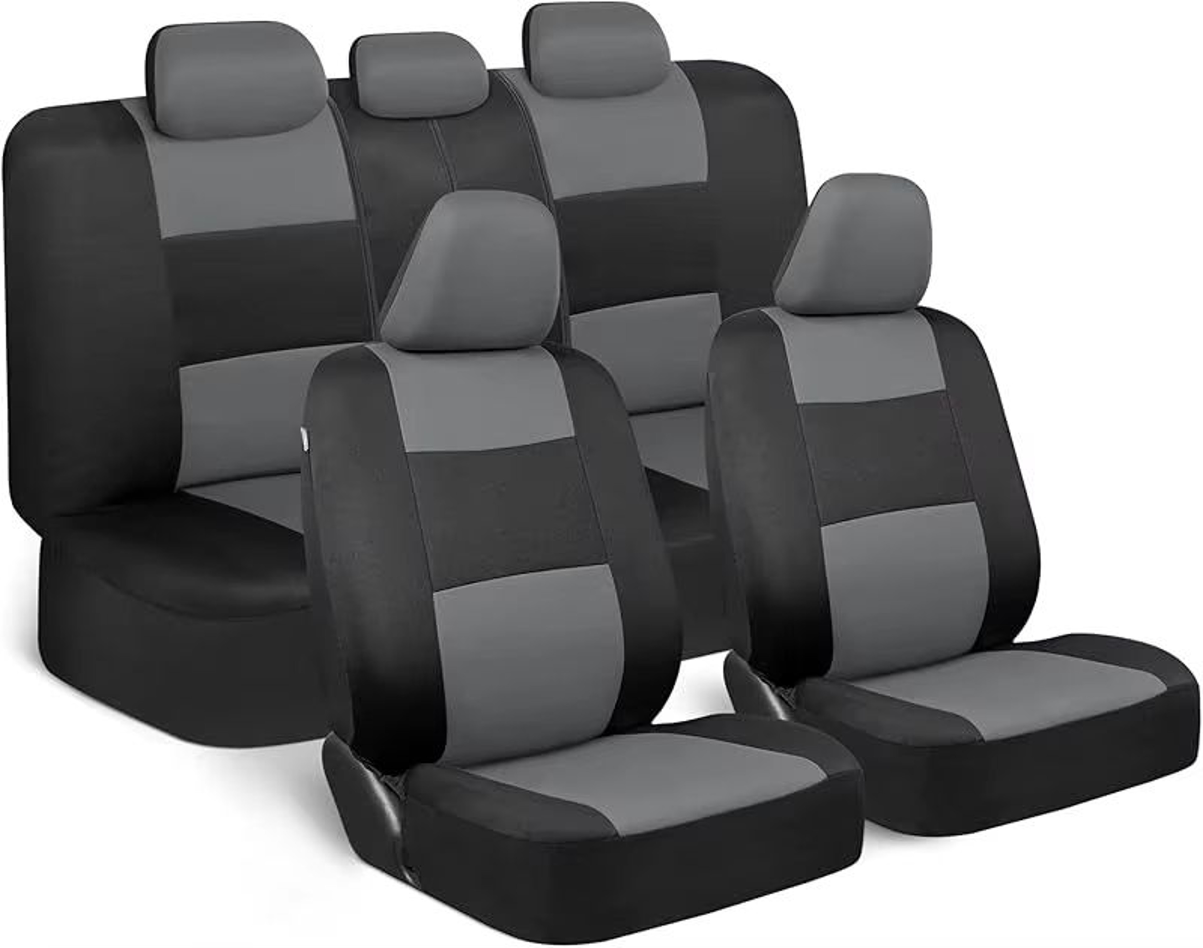 Universal Beige FullSet Car Seat Covers  Front  Rear Split Bench Fit For Trucks Vans SUVs 15
