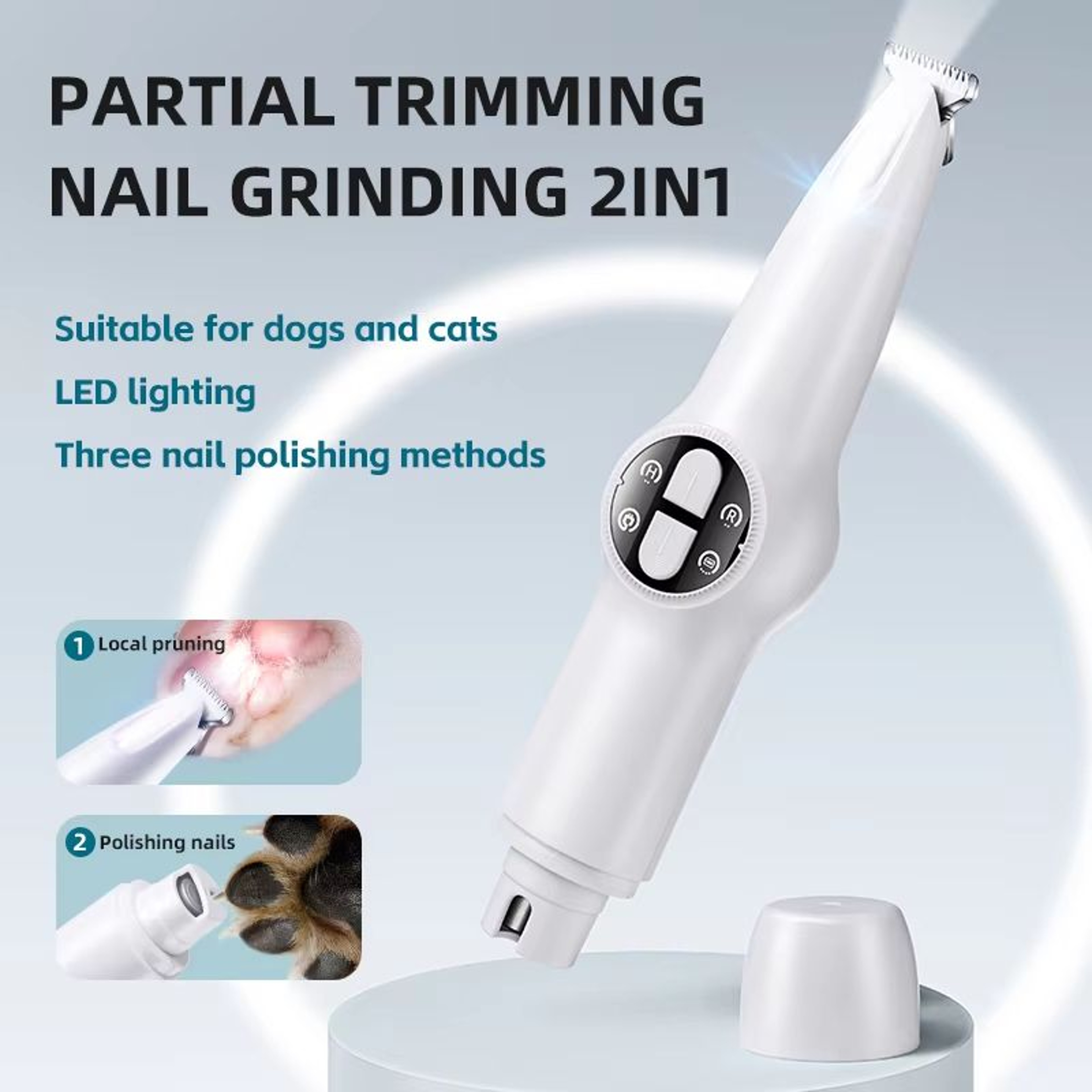 PawPrecise LED Waterproof Dog  Cat Paw Trimmer  Rechargeable Grooming Clipper 0