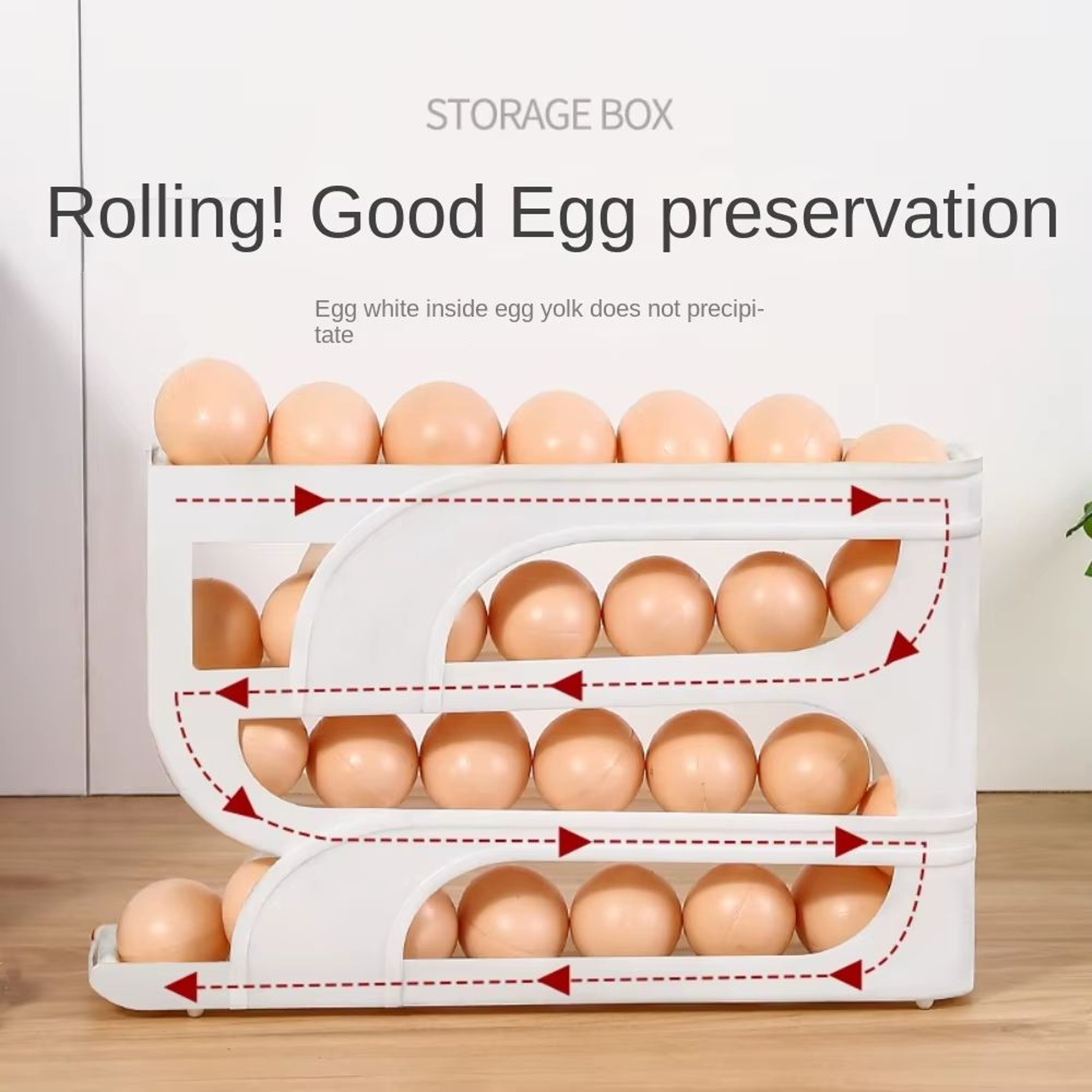 SpaceSave AutoRoll Egg Organizer 3Layer  4Layer  HighCapacity Egg Storage Rack 0