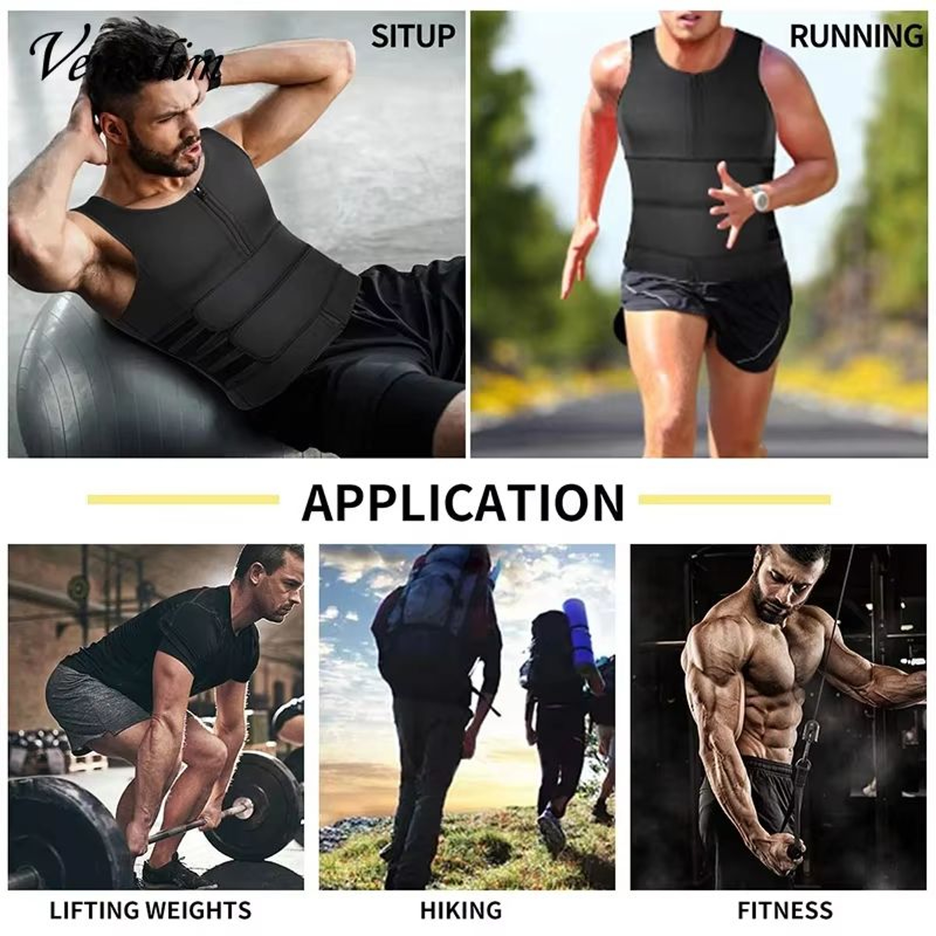 Vensslim Men Body Shaper Waist Trainer Vest  Slimming Compression Sauna Shirt For Fat Burn  Waist C 5