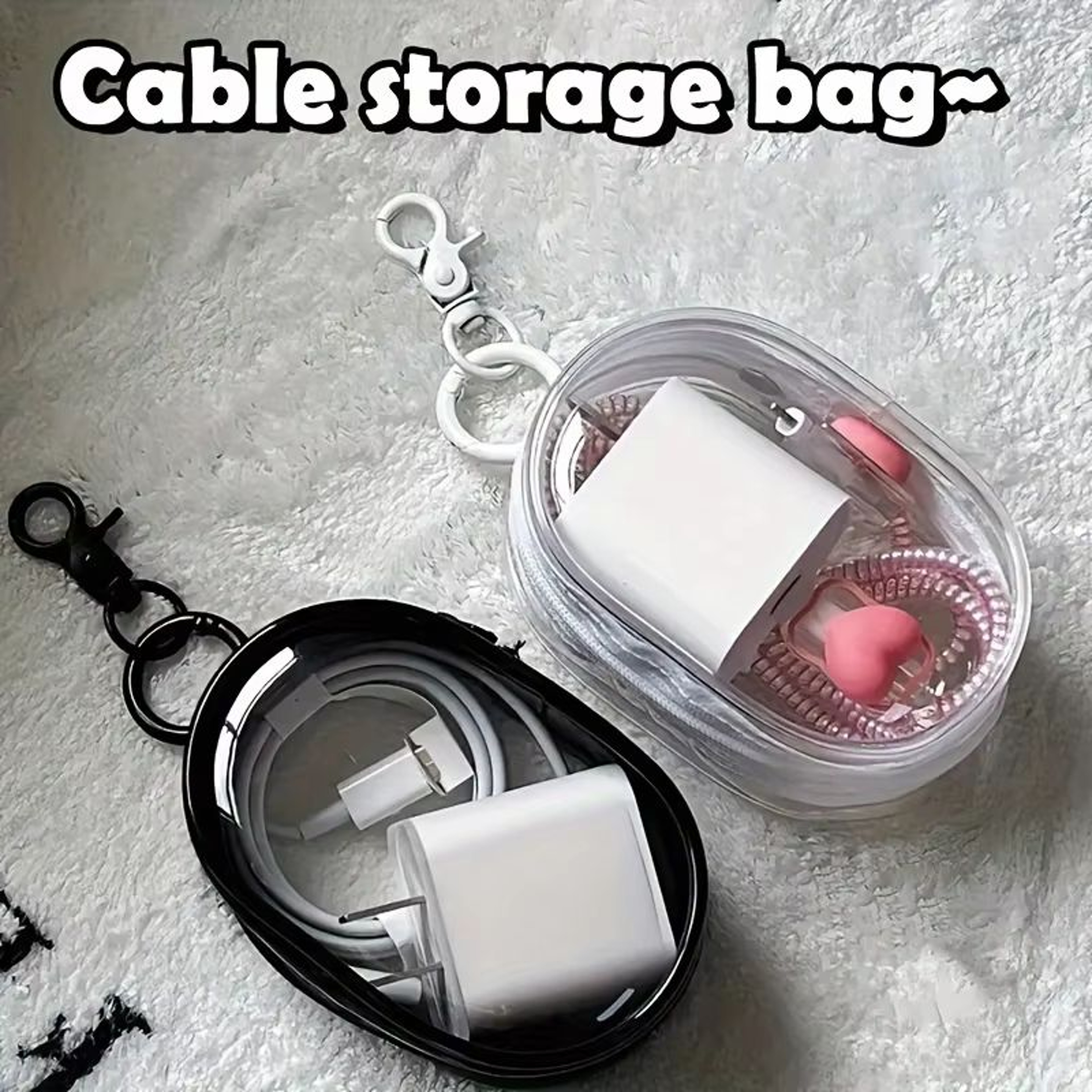 ClearTech Mini Transparent Zipper Pouch  Compact Organizer For Earphones Chargers  Accessories 6