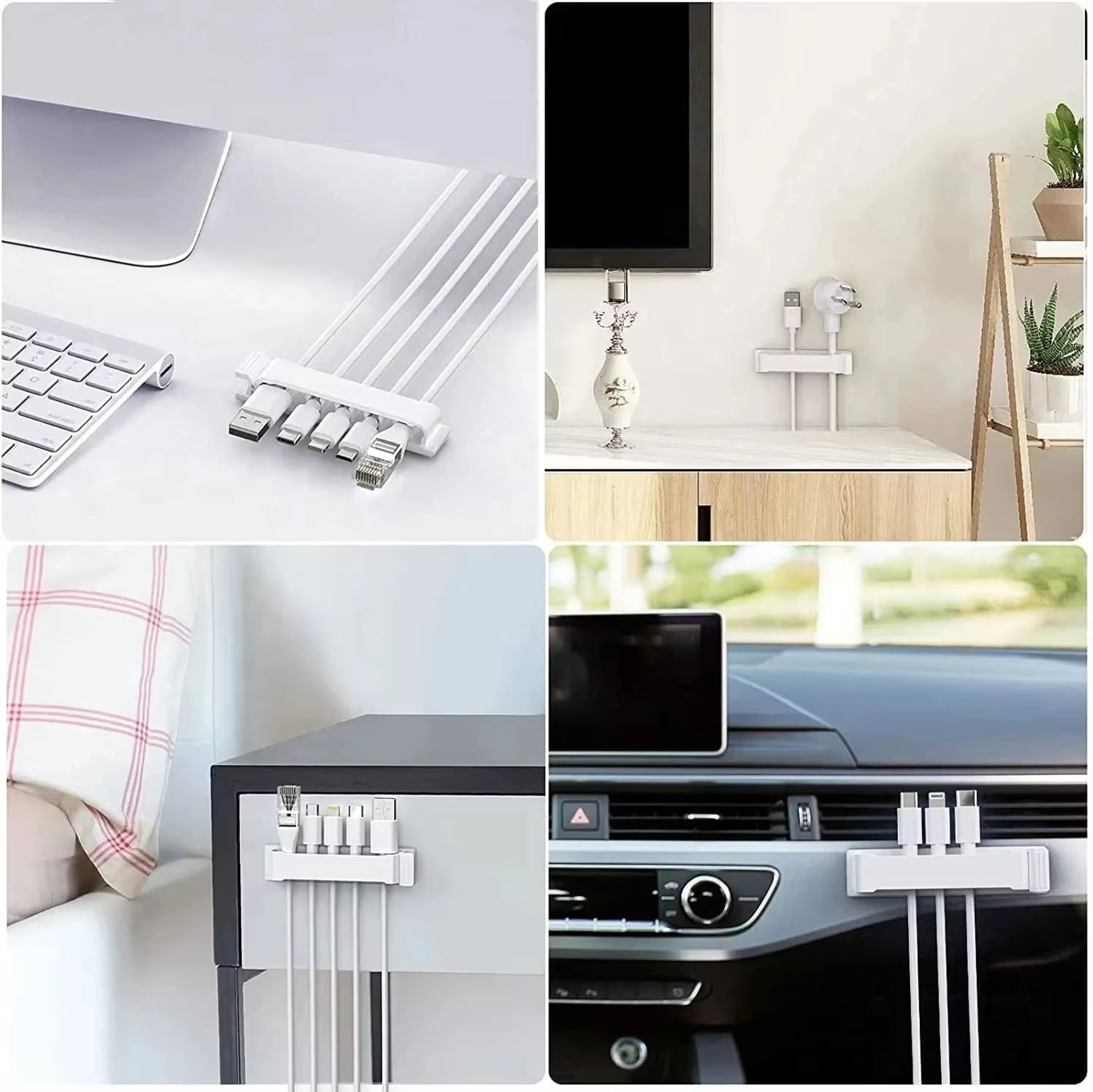 HandyGrip SelfAdhesive Cable Organizer Clips  Wire Tie  Clamp For Car Home  Office Cord Management 5