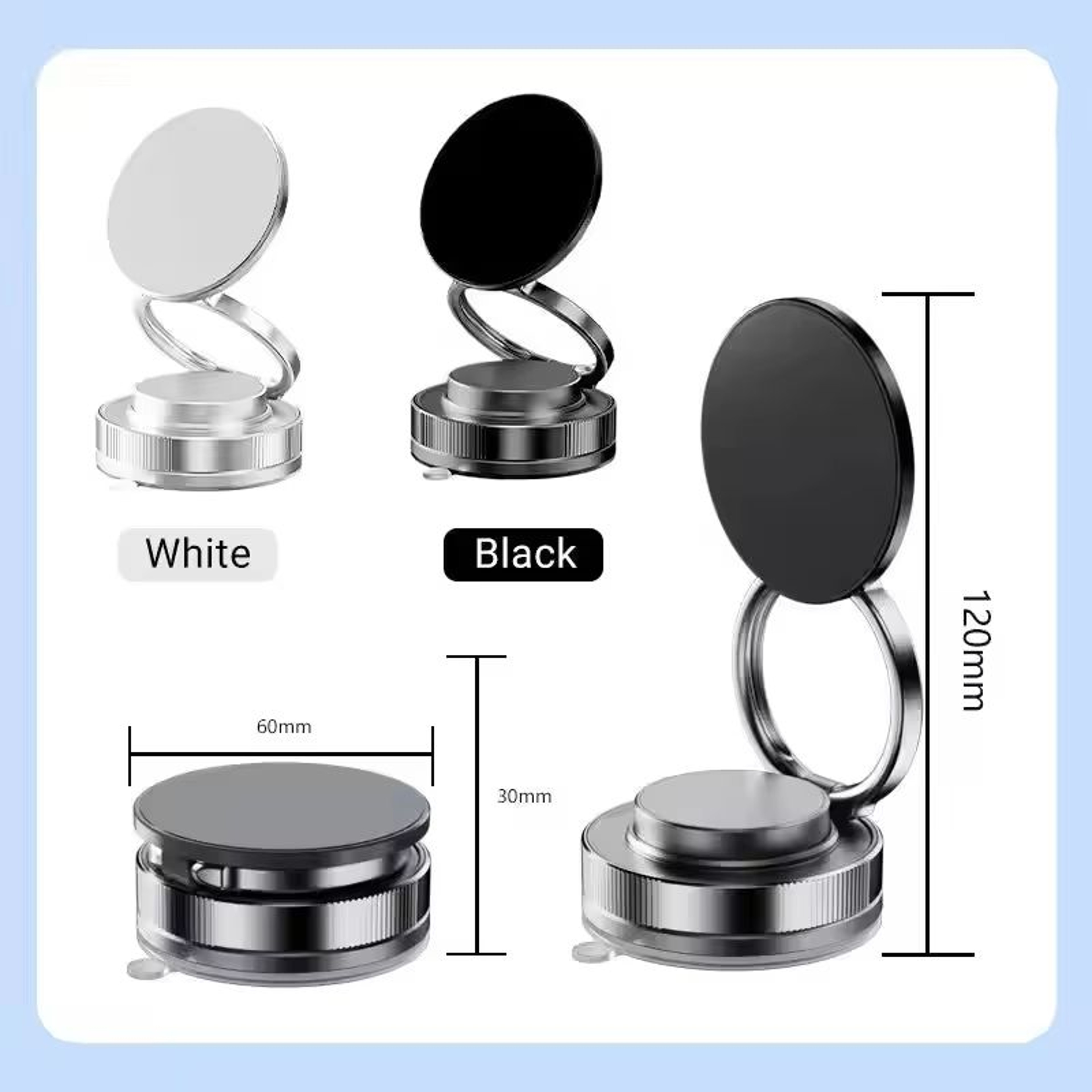 360 Rotating Magnetic Vacuum Car Phone Mount  Premium SuctionCup Holder With Strong Magnetic Adsorp 5