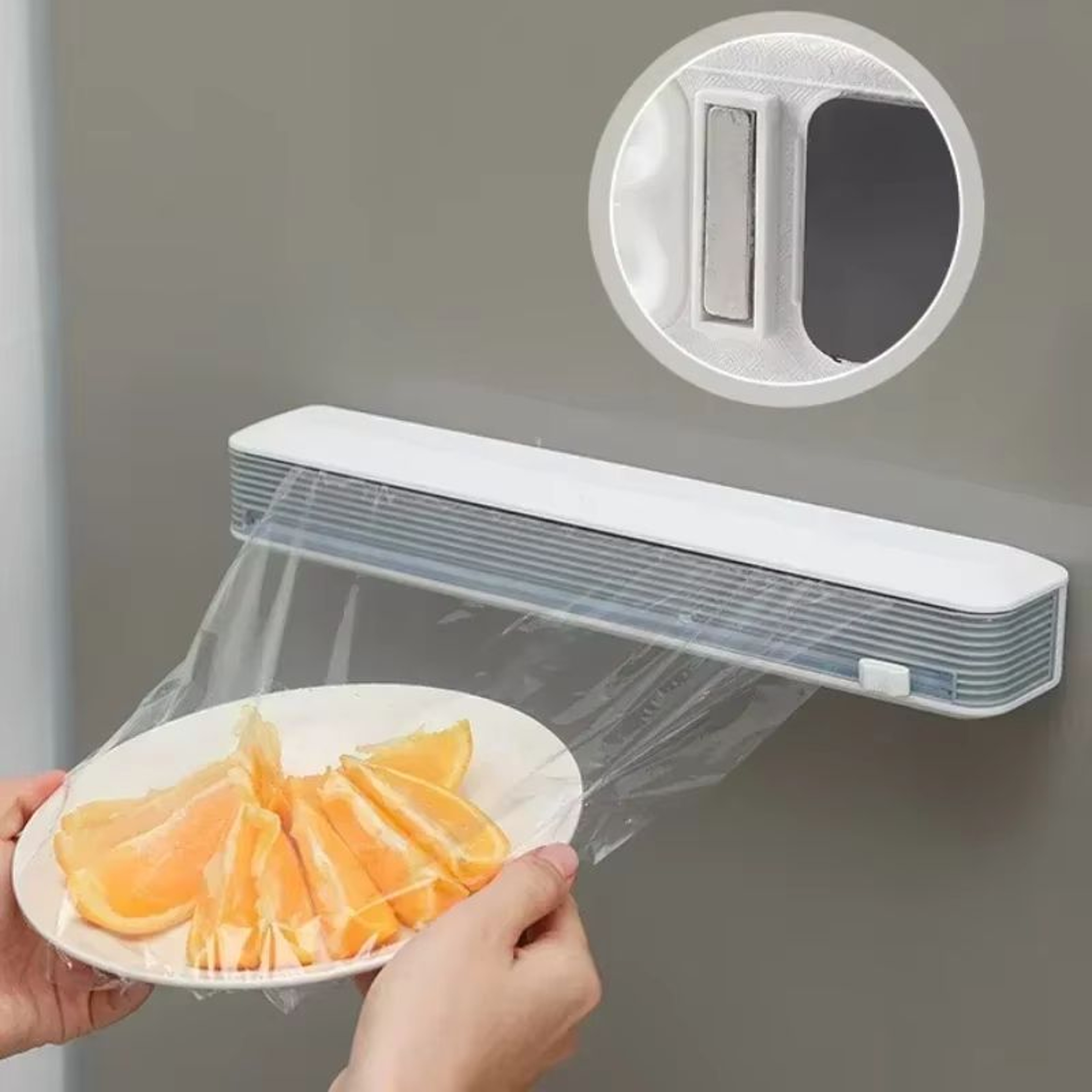 Magnetic Kitchen Wrap Dispenser  Cutter Box  Reusable Cling Film Foil  Aluminum Dispenser 2