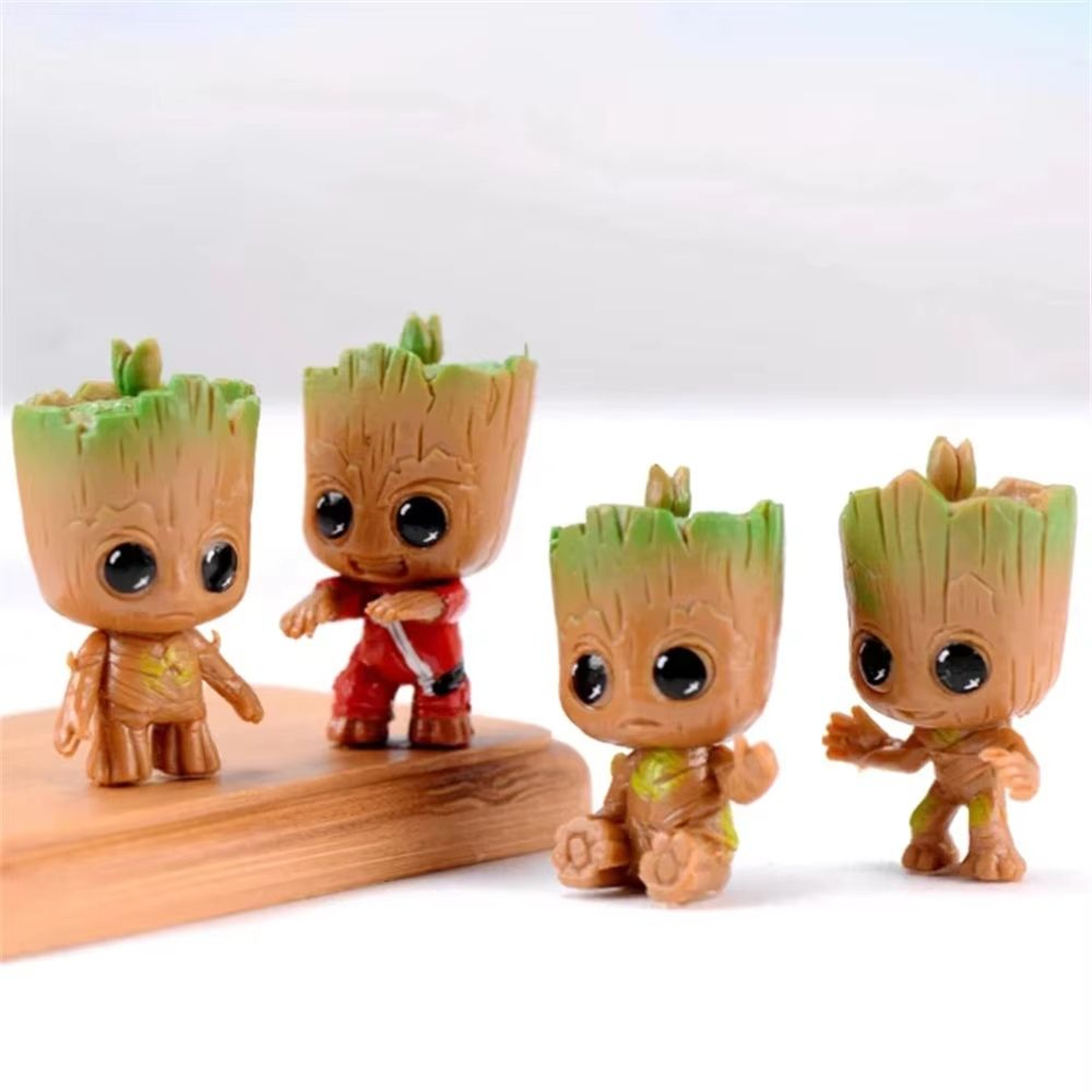 4Piece Cute Groot Miniature Model Set  Home Supplies Decoration Figurines  Anime Hero TreeMan Chara 0