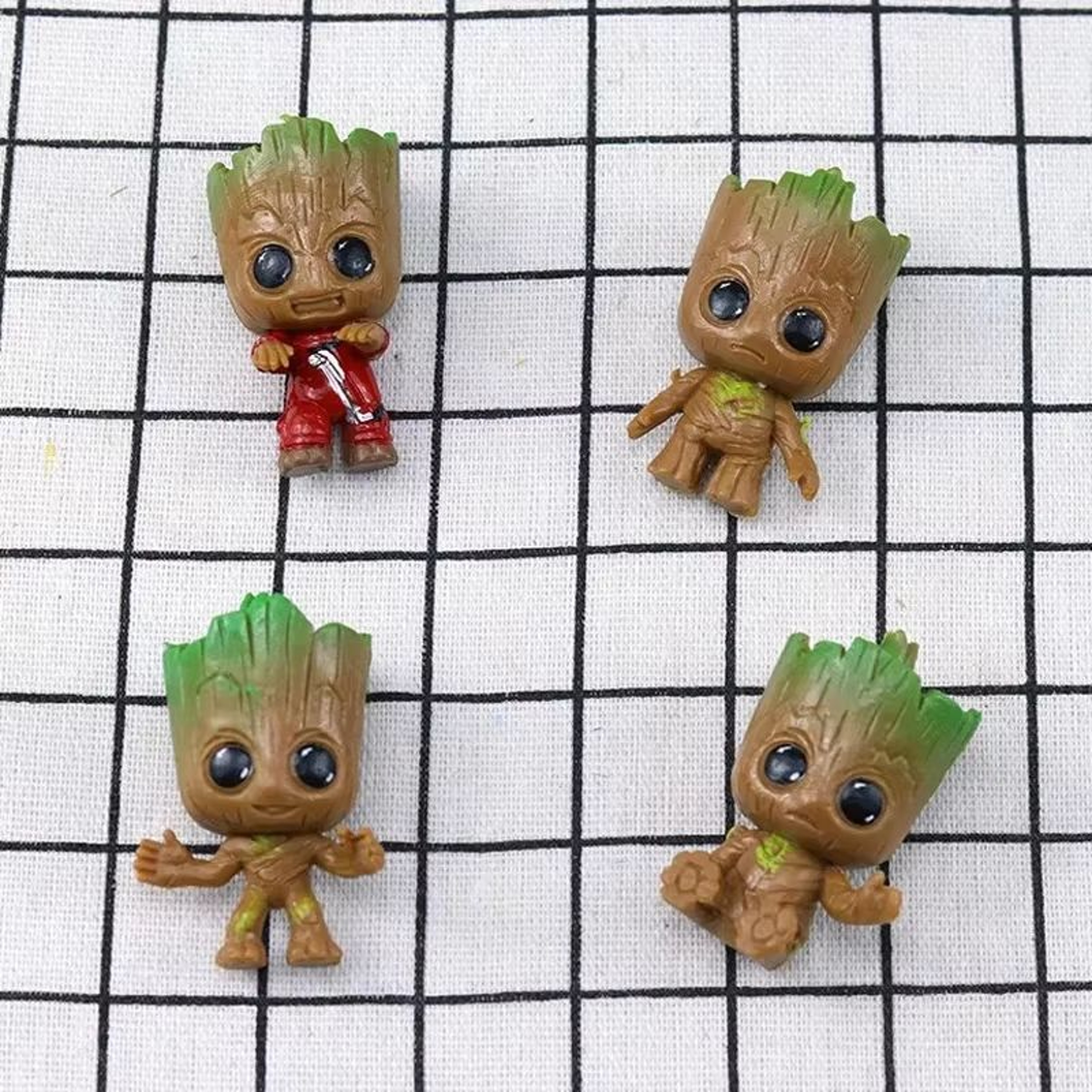 4Piece Cute Groot Miniature Model Set  Home Supplies Decoration Figurines  Anime Hero TreeMan Chara 4