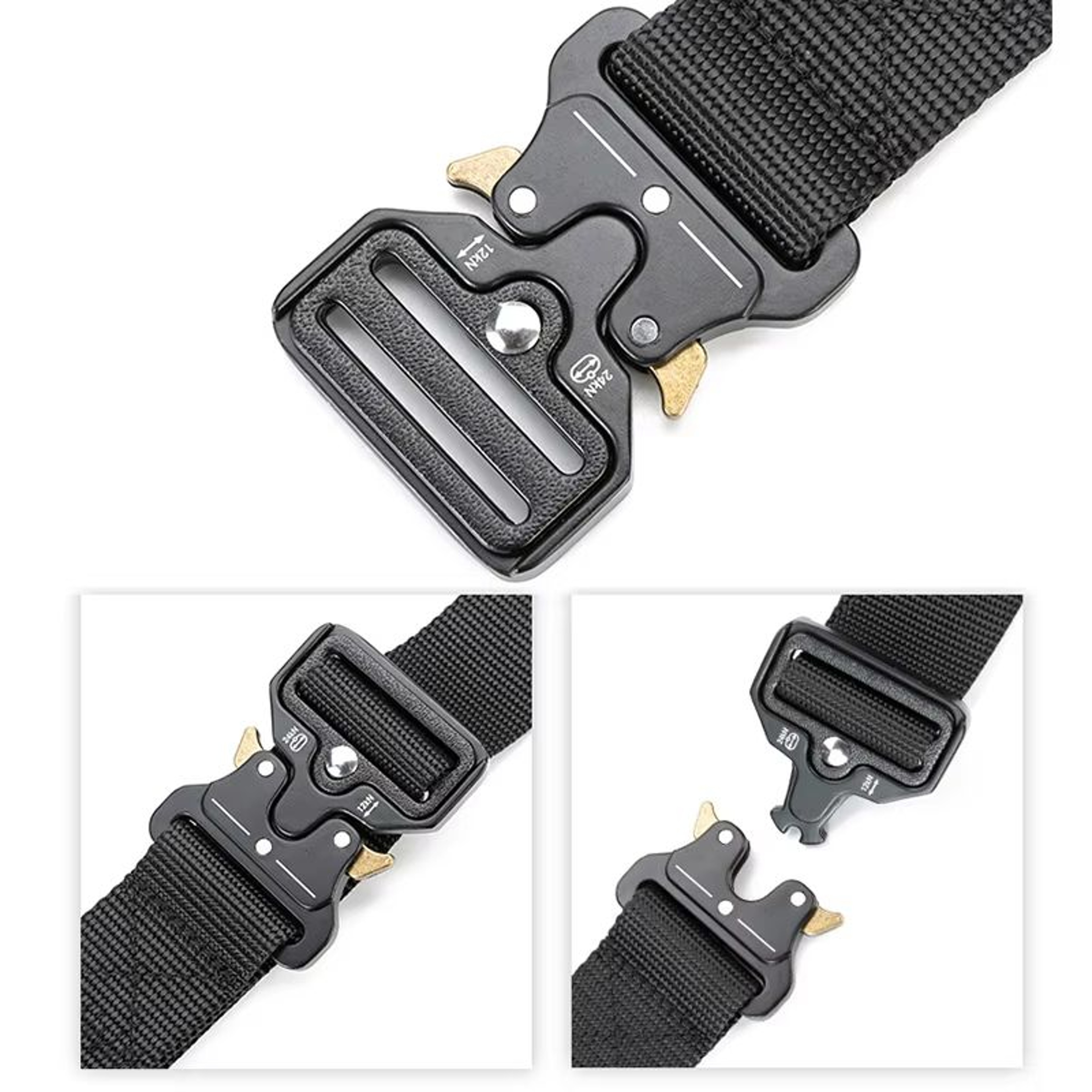 Tactical Belt Quick Release Outdoor Military Belt  Soft Real Nylon Sports Accessory Unisex Black Be 4