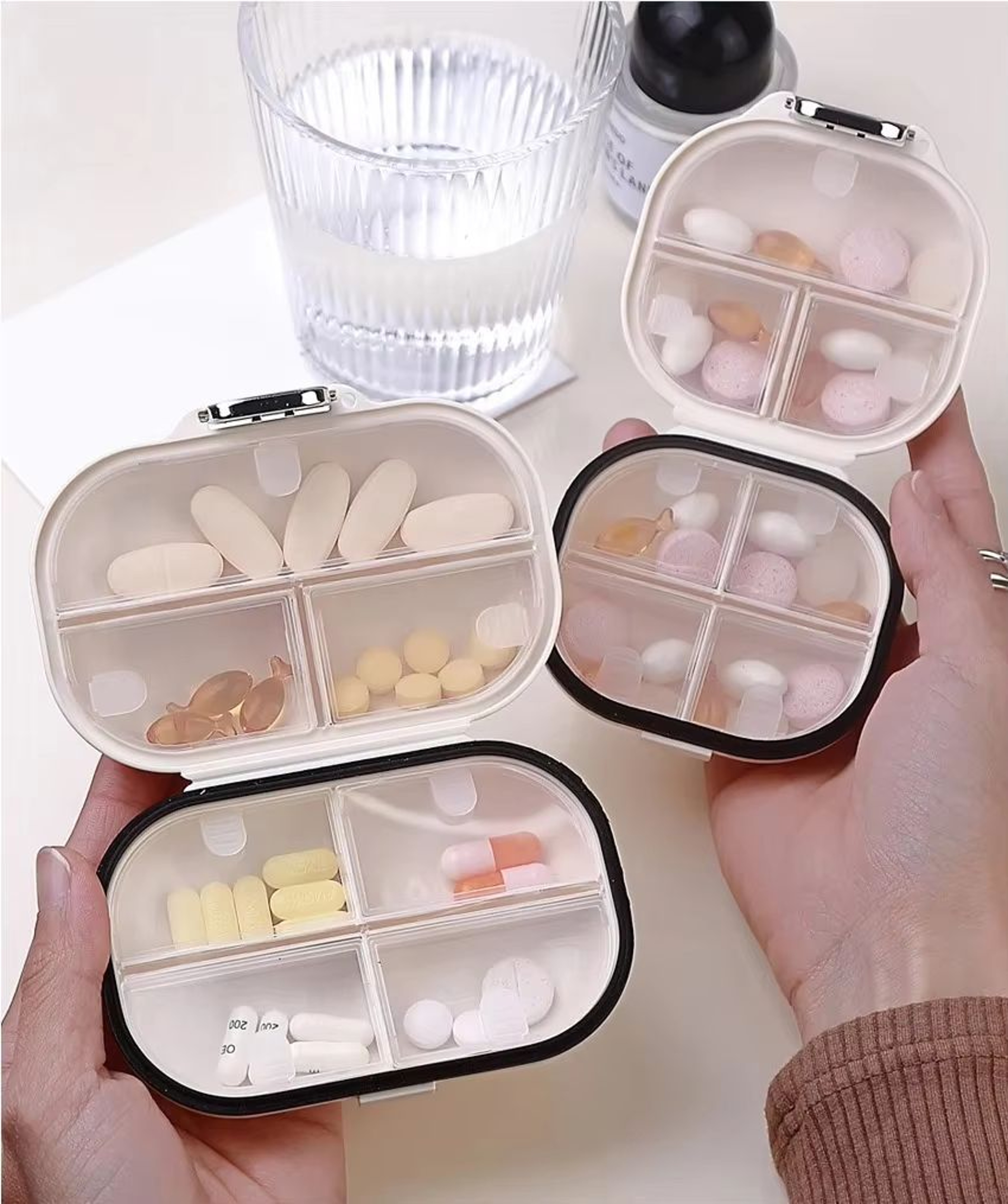 7Day Portable Pill Box  Sealed Mini Storage Box For Weekly Medicine  Pills 0