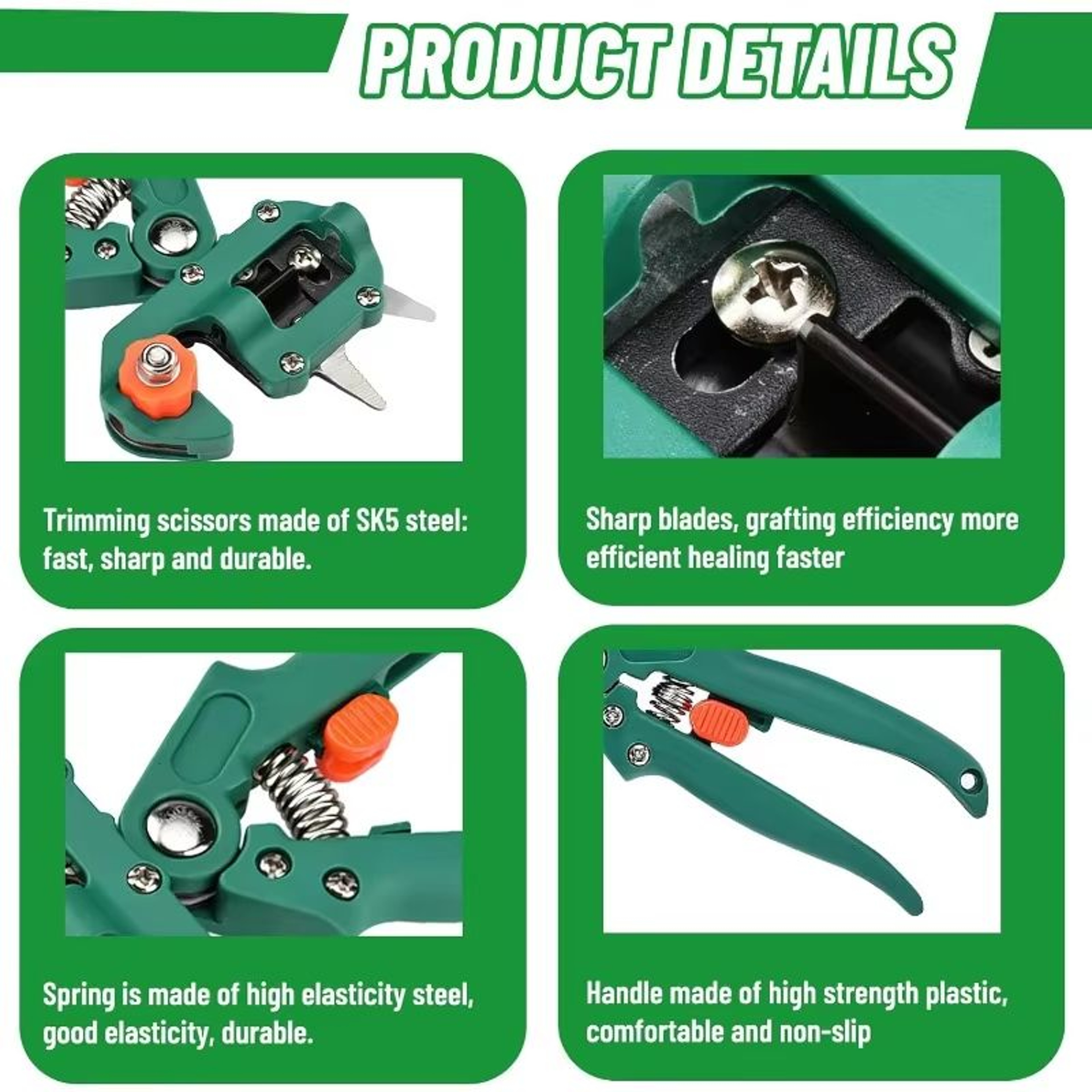 Premium Garden Bush Pruning Tool Kit  Includes Ergonomic Pruner Spare Blades  Decorative Film 4