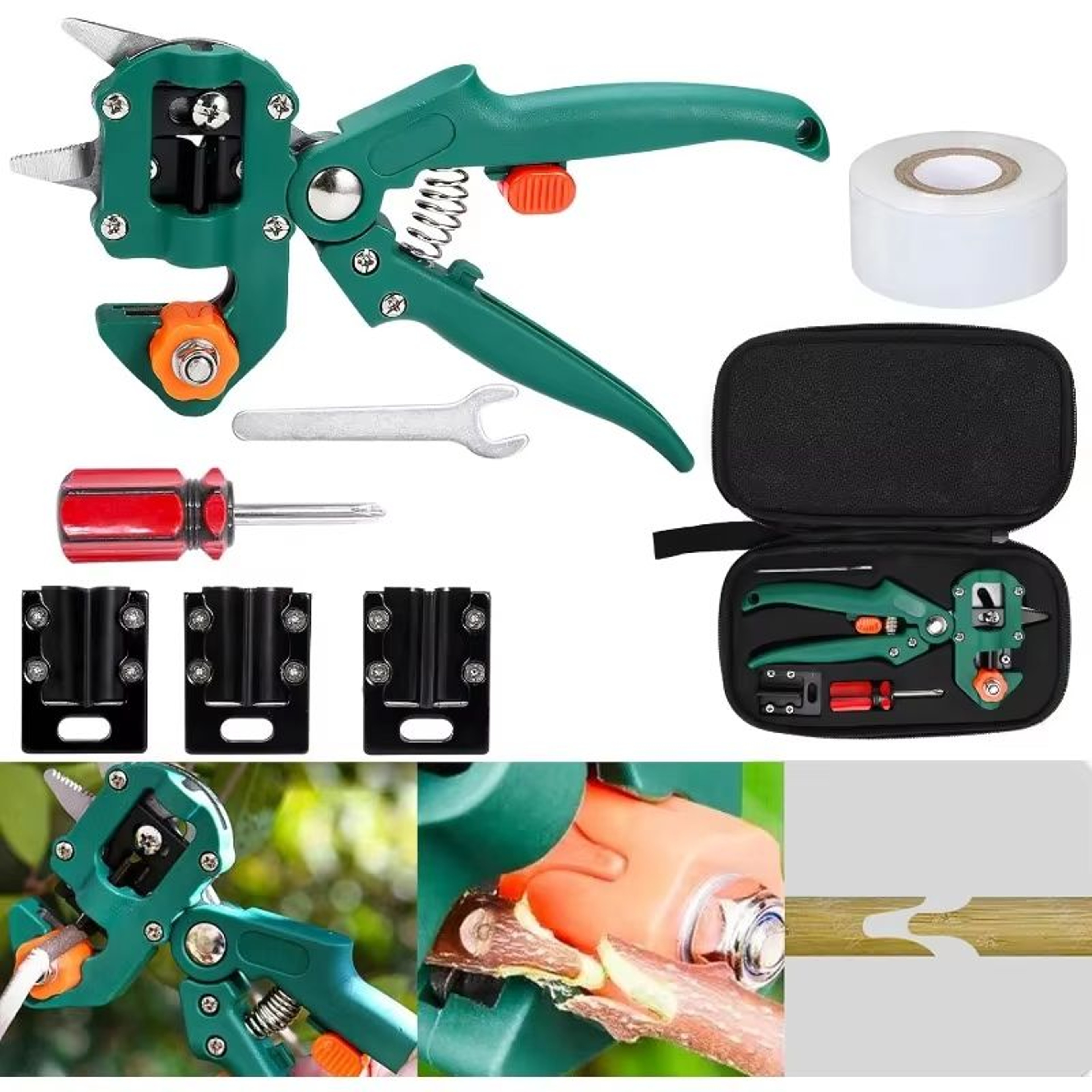 Premium Garden Bush Pruning Tool Kit  Includes Ergonomic Pruner Spare Blades  Decorative Film 6