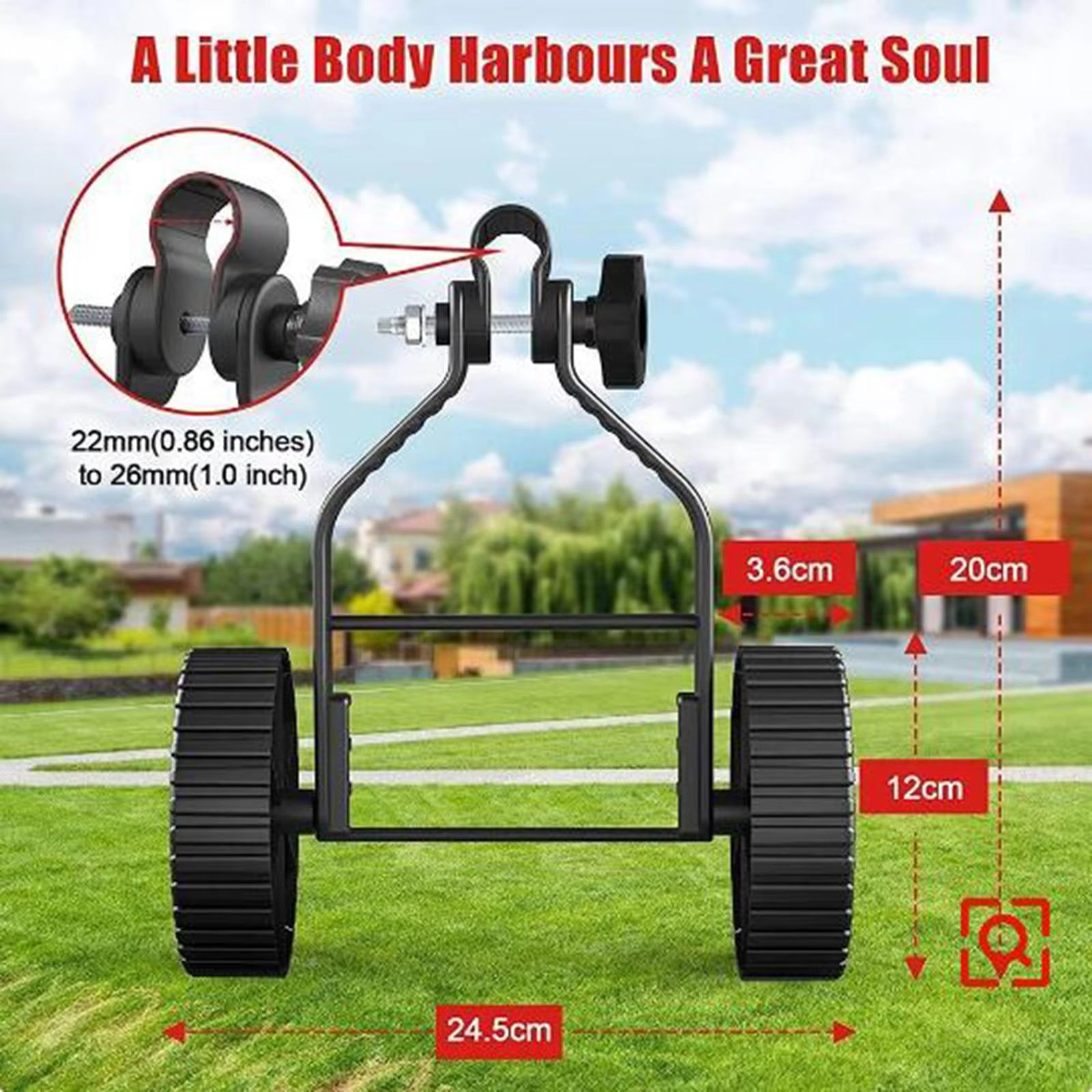 TriWheel Adjustable Support Wheel Attachment For String Trimmers  Lawn Mowers 0