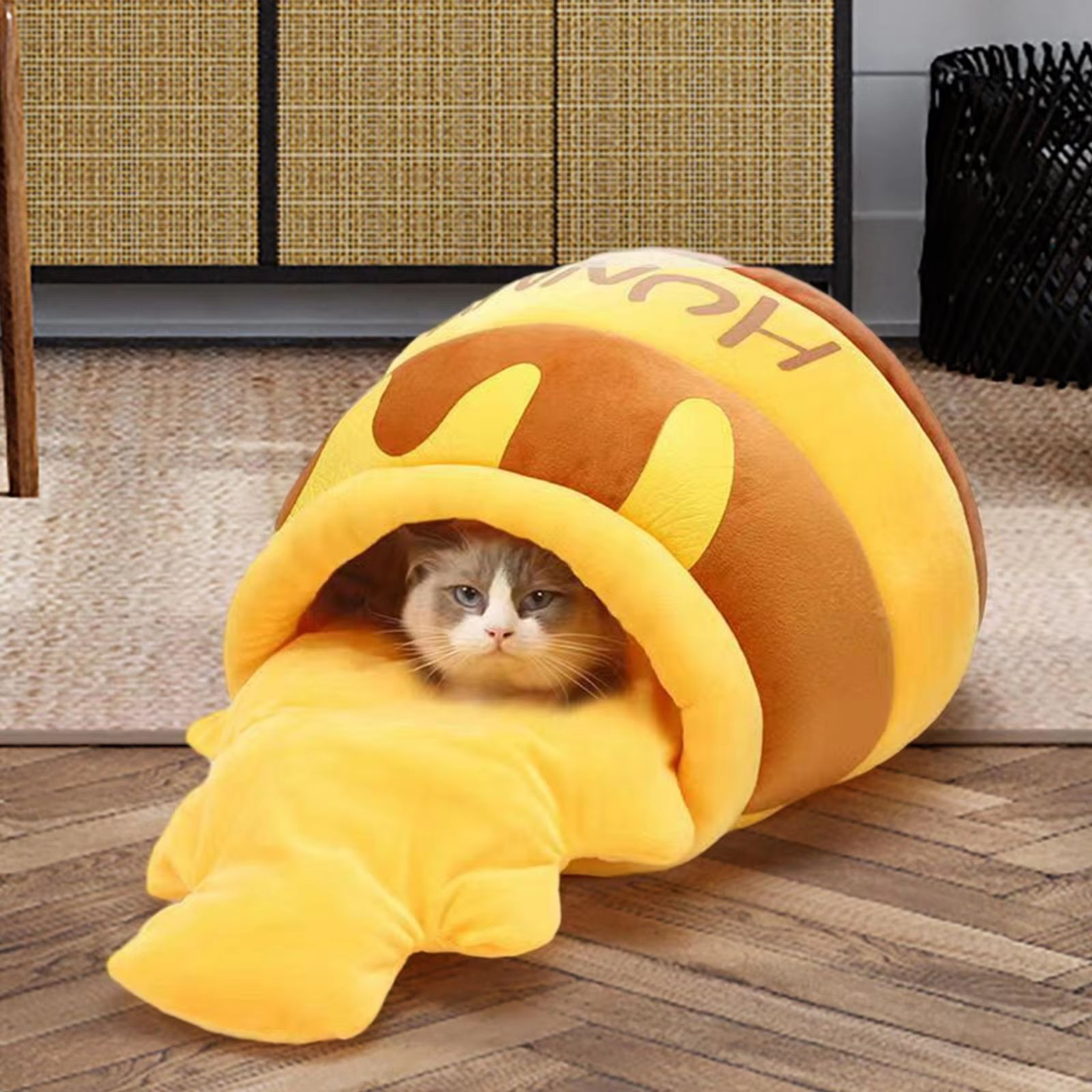 HoneyPot Warm Kennel Nest Cat Bed  Soft Pet Cave With Removable Cushion  NonSlip Bottom 0