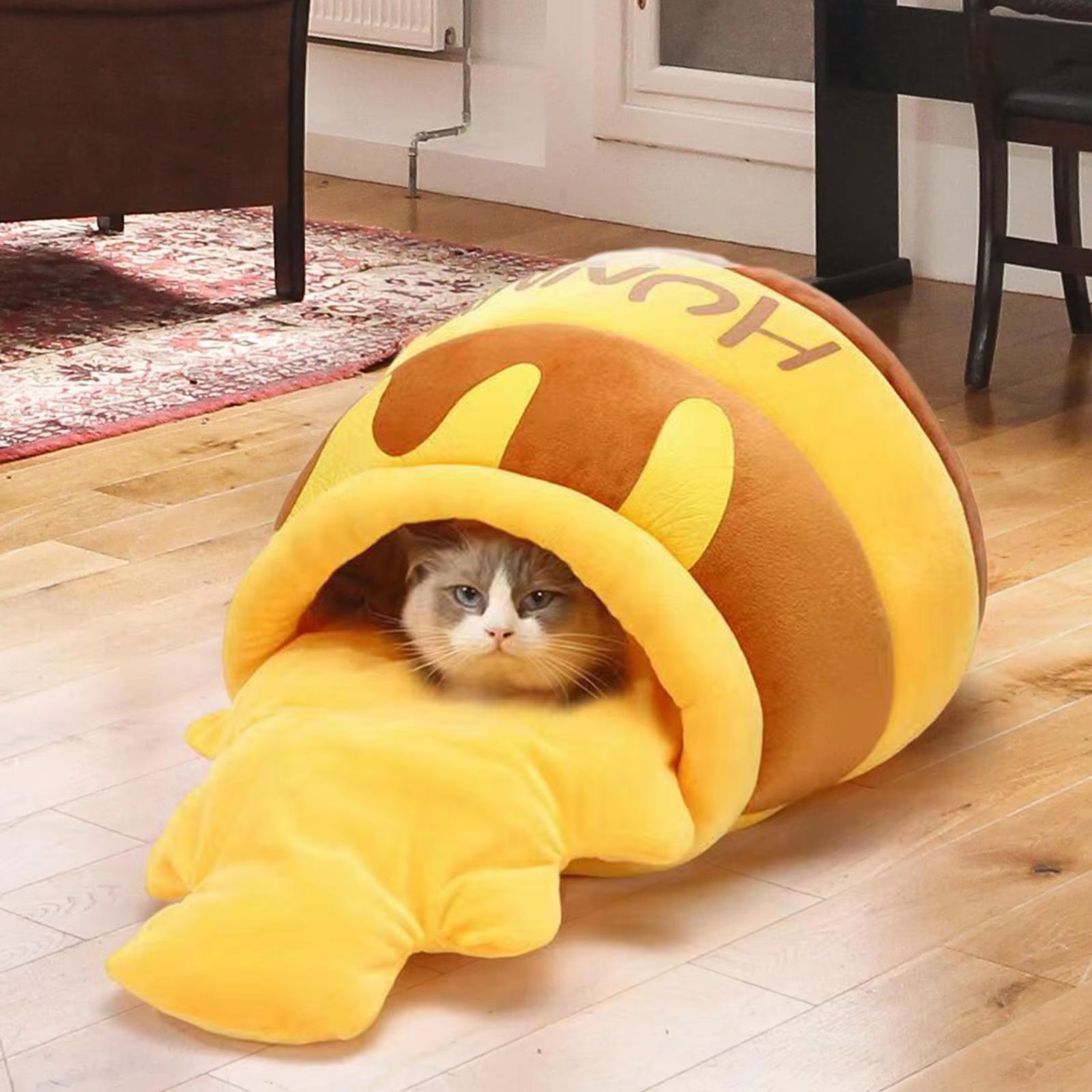 HoneyPot Warm Kennel Nest Cat Bed  Soft Pet Cave With Removable Cushion  NonSlip Bottom 1