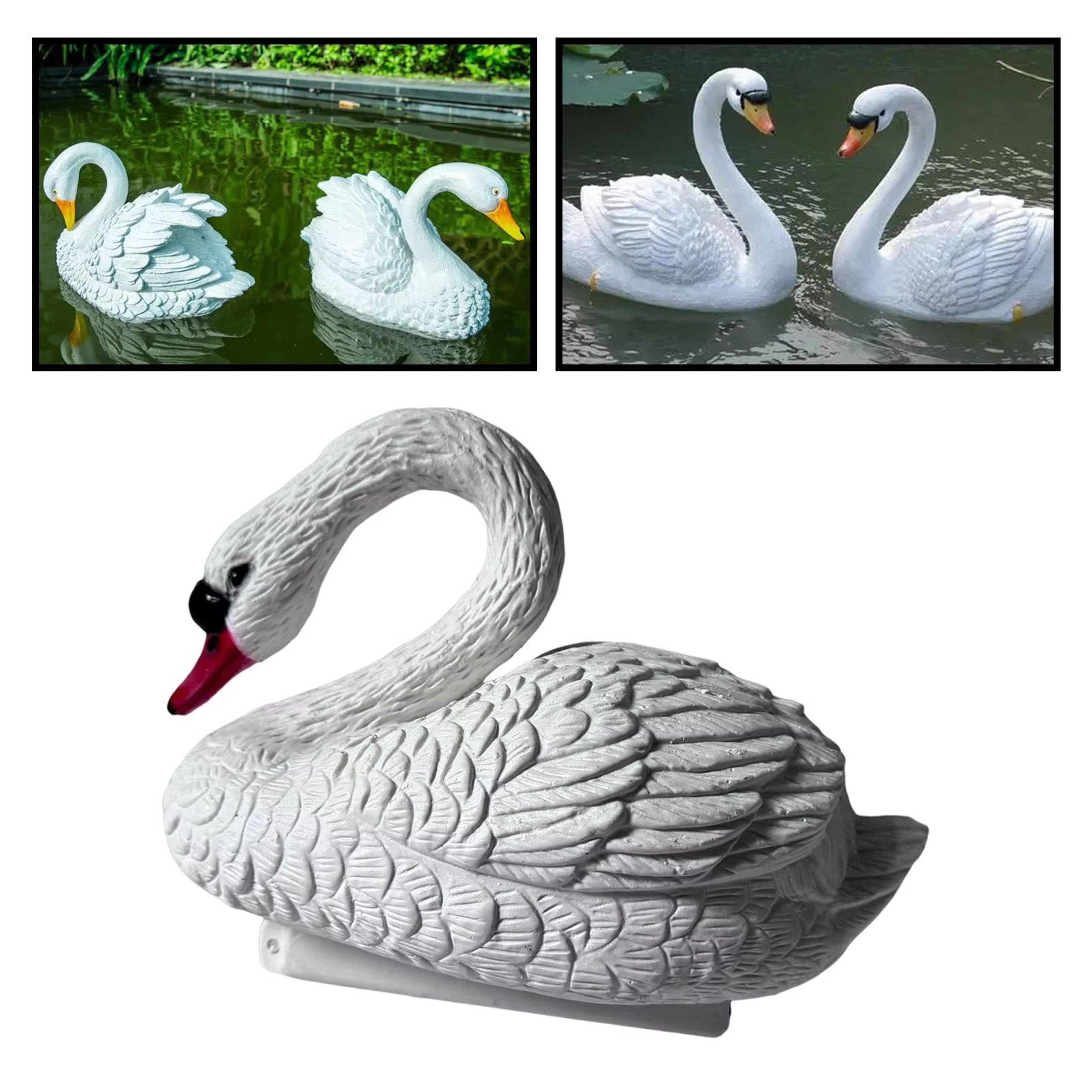 ElegantFloat Handwoven Floating Swan Figurine  Decorative Garden  Pond Ornament 0