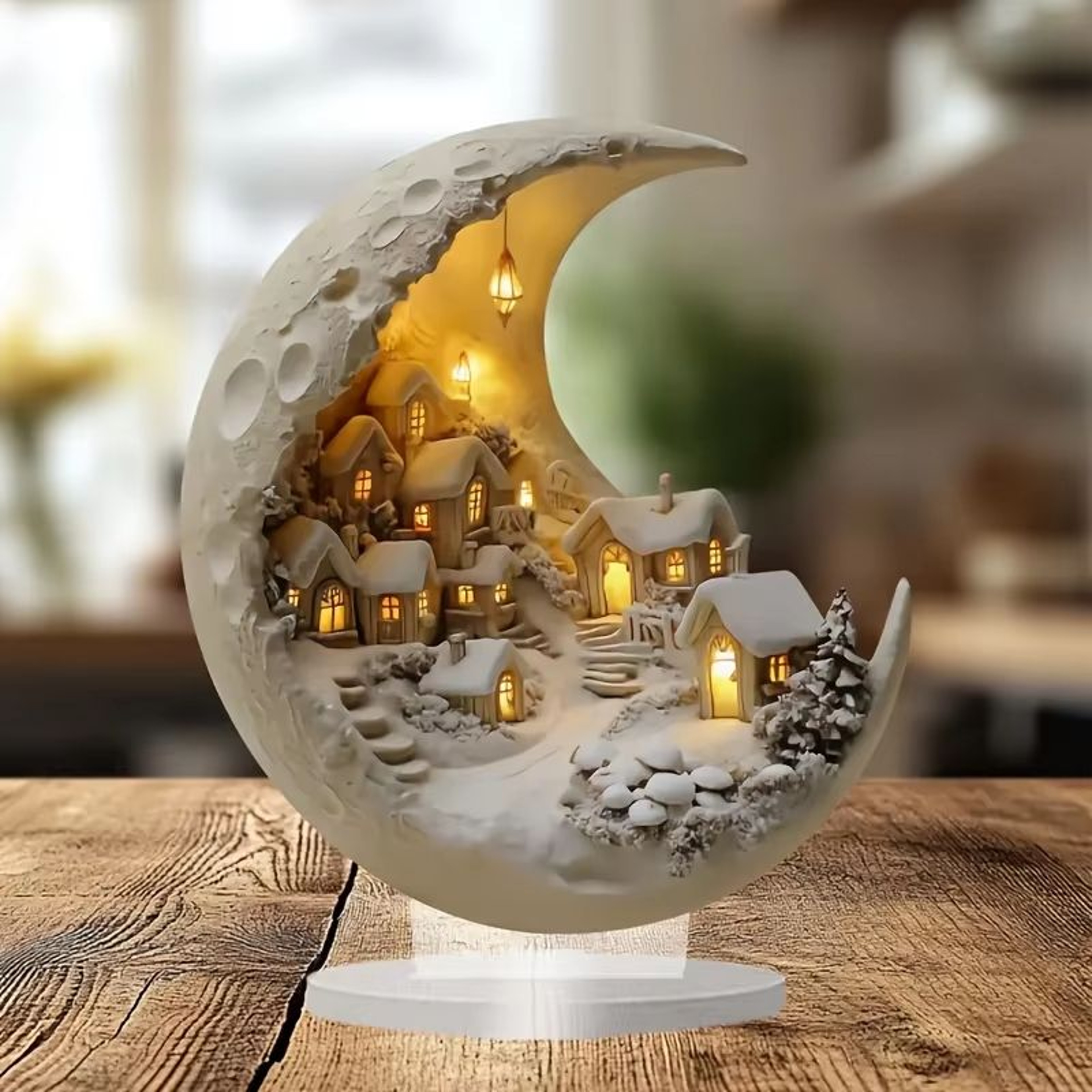 Christmas Moon House Decorations  Bohemian Acrylic Display Stand For Home Ornaments  Xmas Gifts 3