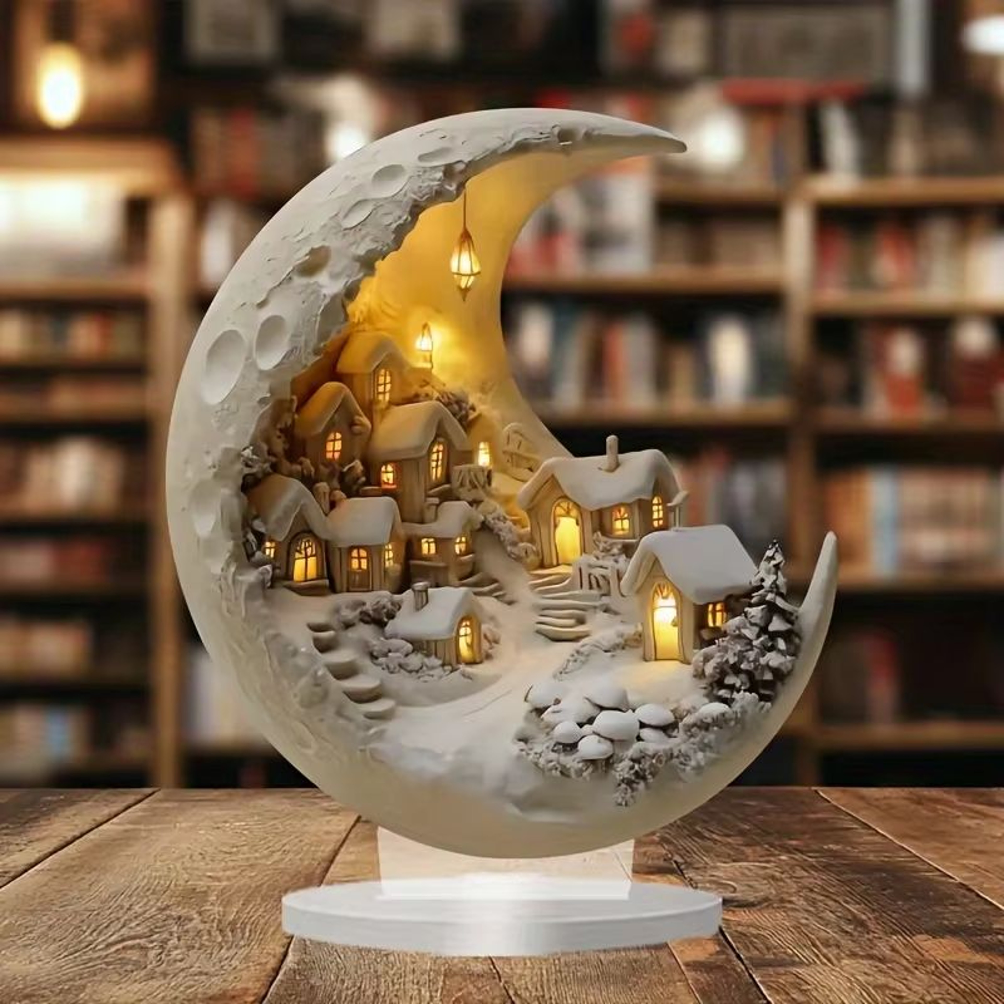 Christmas Moon House Decorations  Bohemian Acrylic Display Stand For Home Ornaments  Xmas Gifts 6