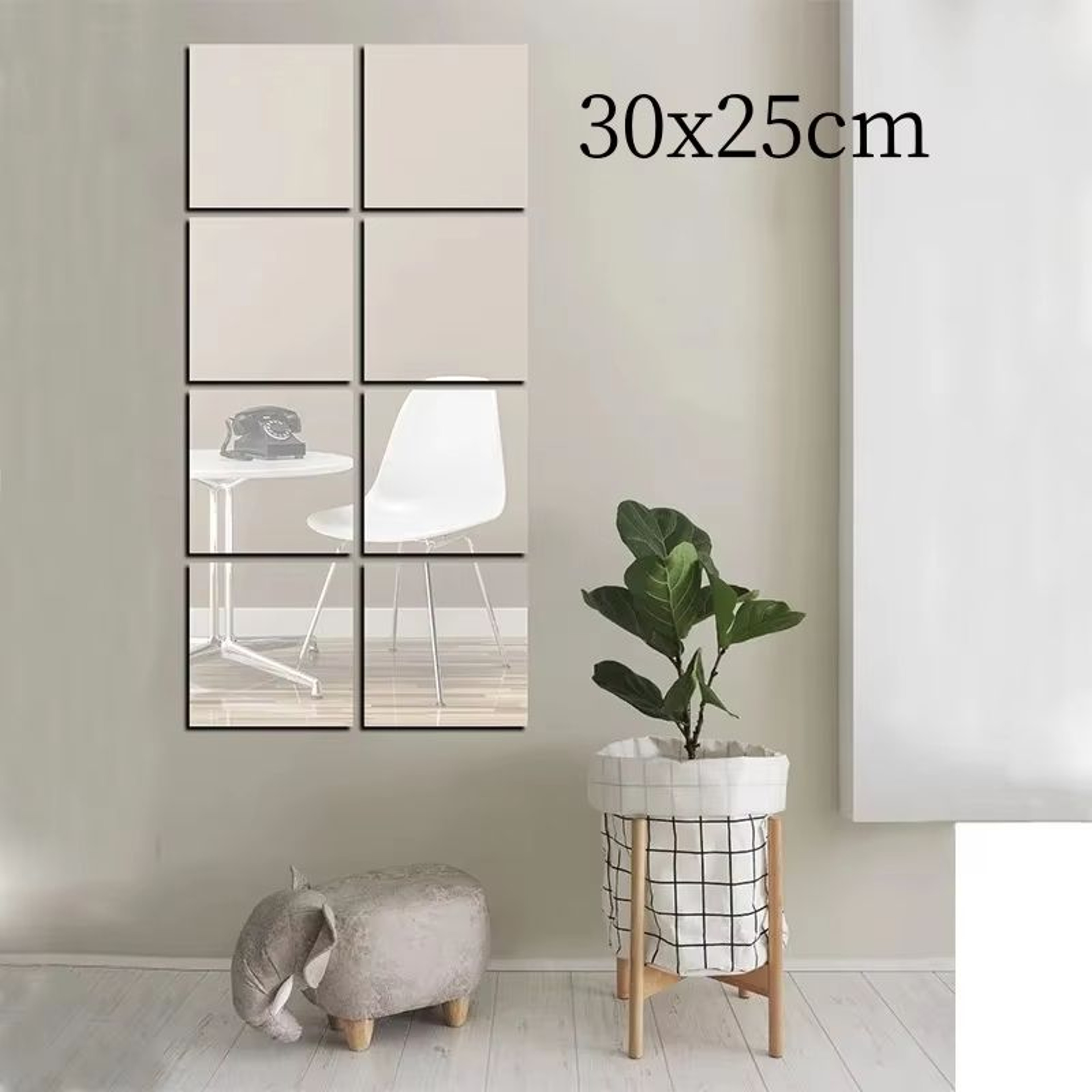 Acrylic Mirror Wall Sticker  4Piece 30x25 Cm Soft SelfAdhesive 3D Decorative Sheet Set 0