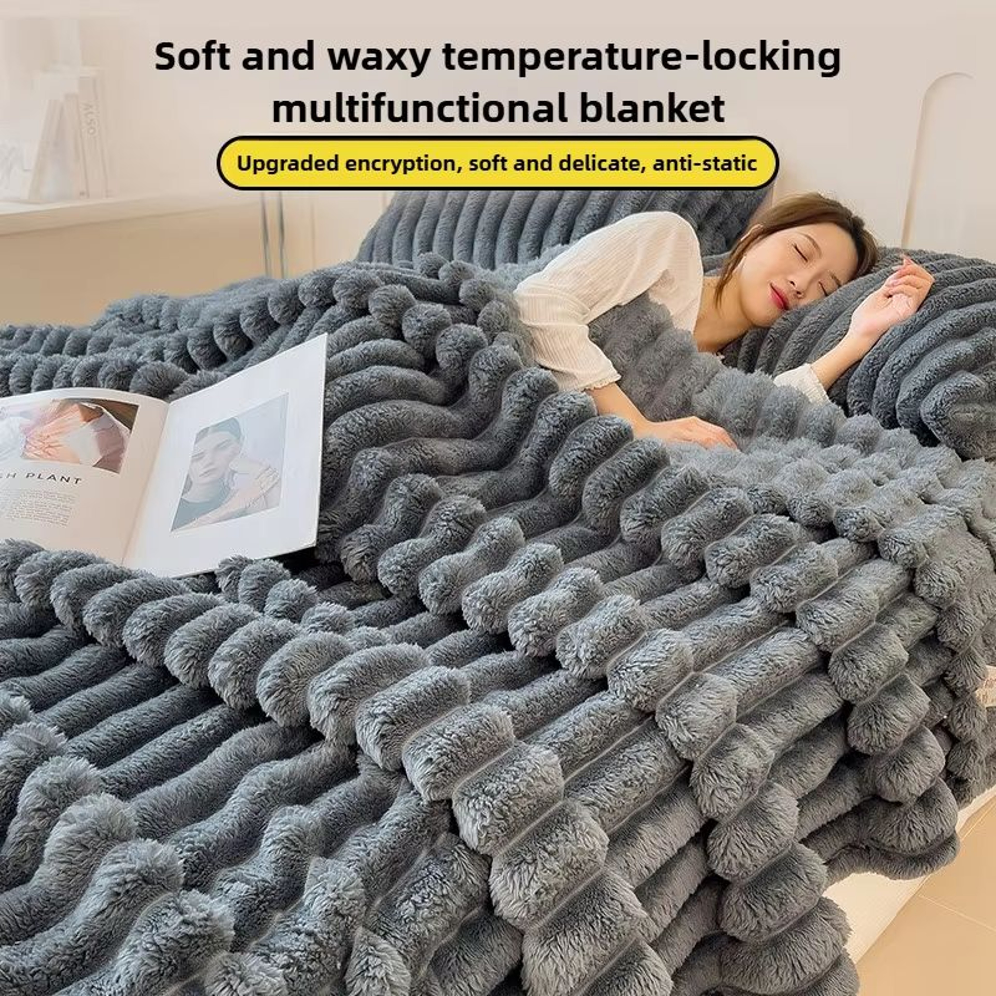 Thick WideStriped Flannel Multifunctional Blanket  AllPurpose Home Throw 0