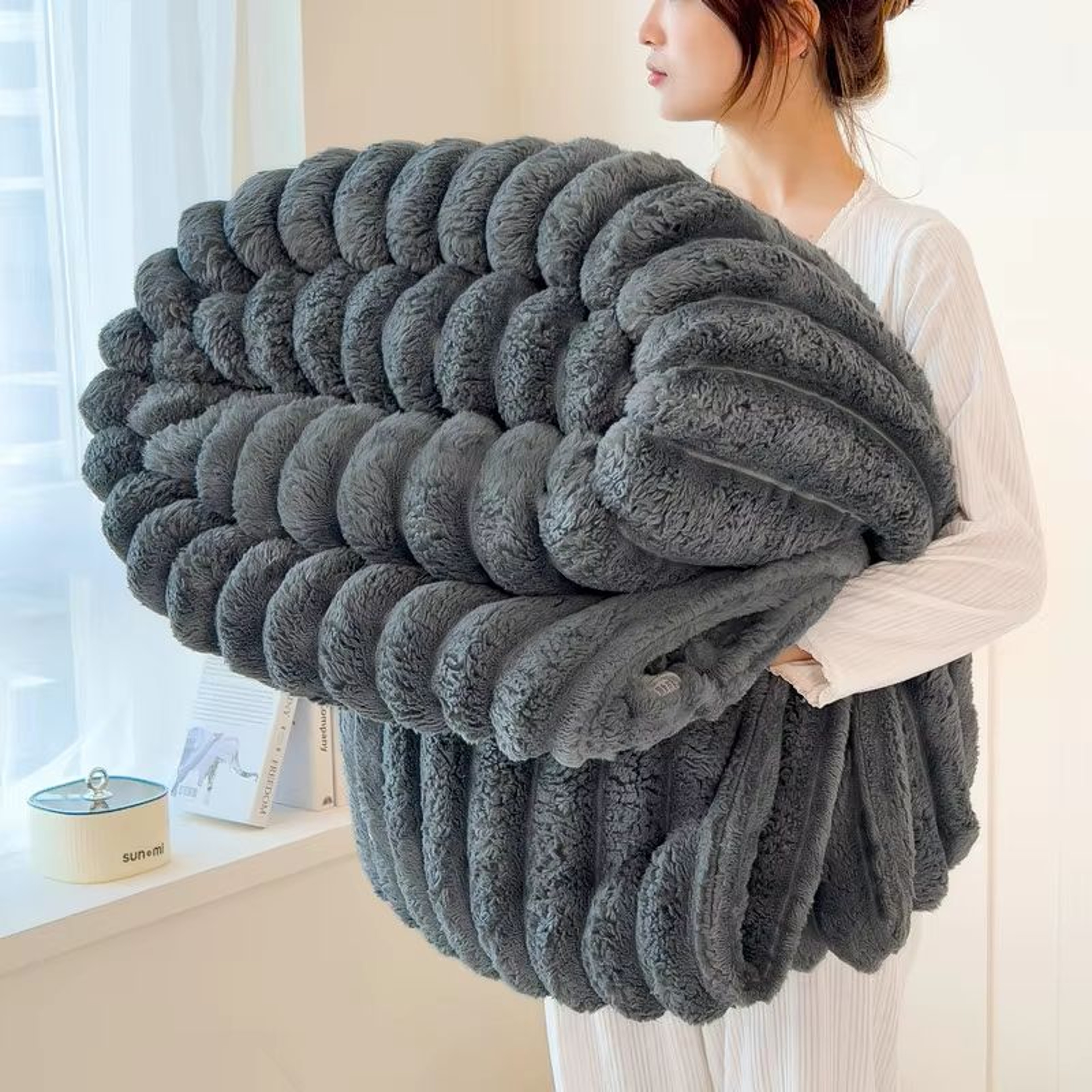 Thick WideStriped Flannel Multifunctional Blanket  AllPurpose Home Throw 11