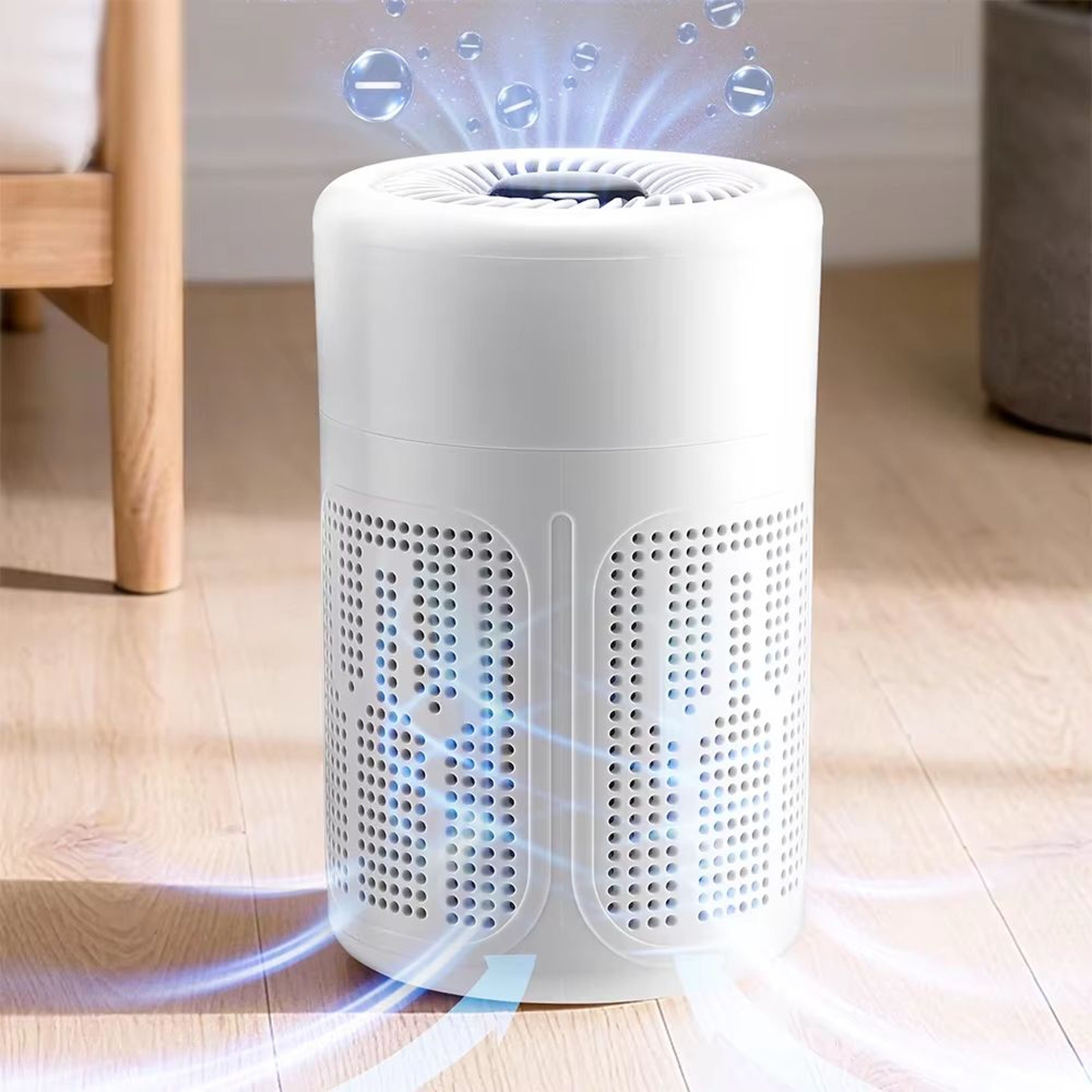 Mini Desktop HEPA  NegativeIon Air Purifier For Home  Office 0
