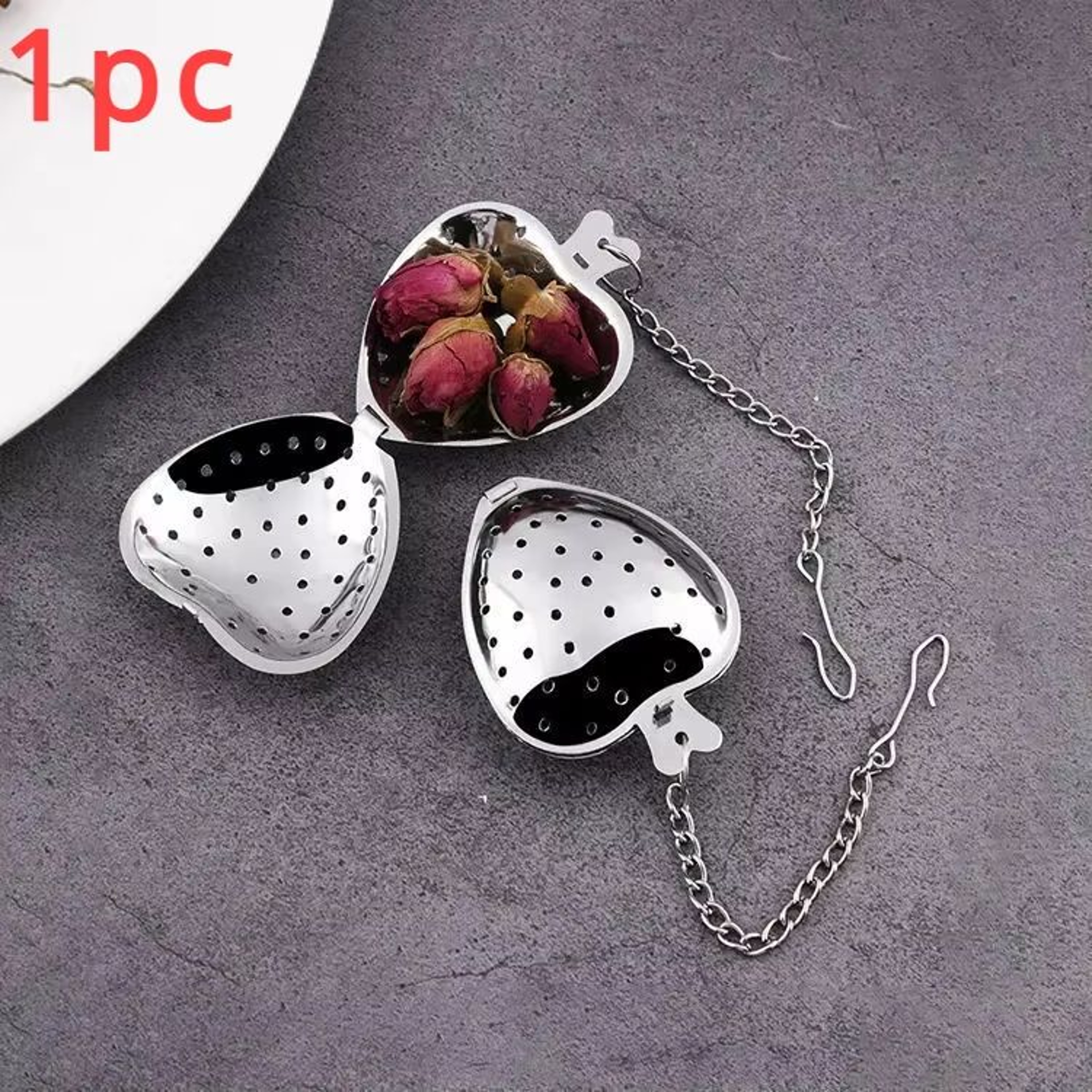 HeartCharm Stainless Steel Tea Strainer  Fine Mesh Heart Shaped Tea Infuser For Loose Leaf 6