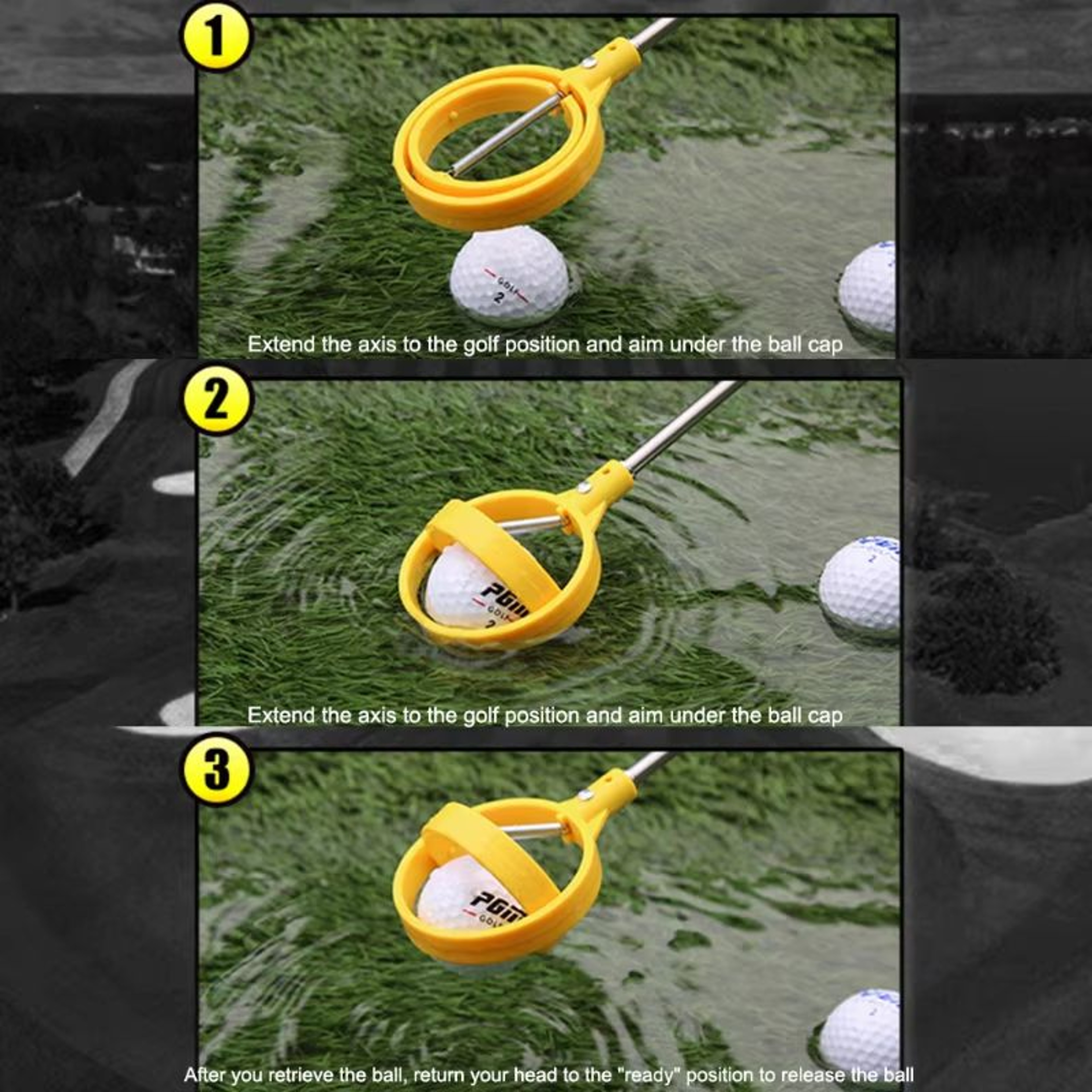 ProReach Telescopic Golf Ball Retriever With Auto Lock Scoop 2