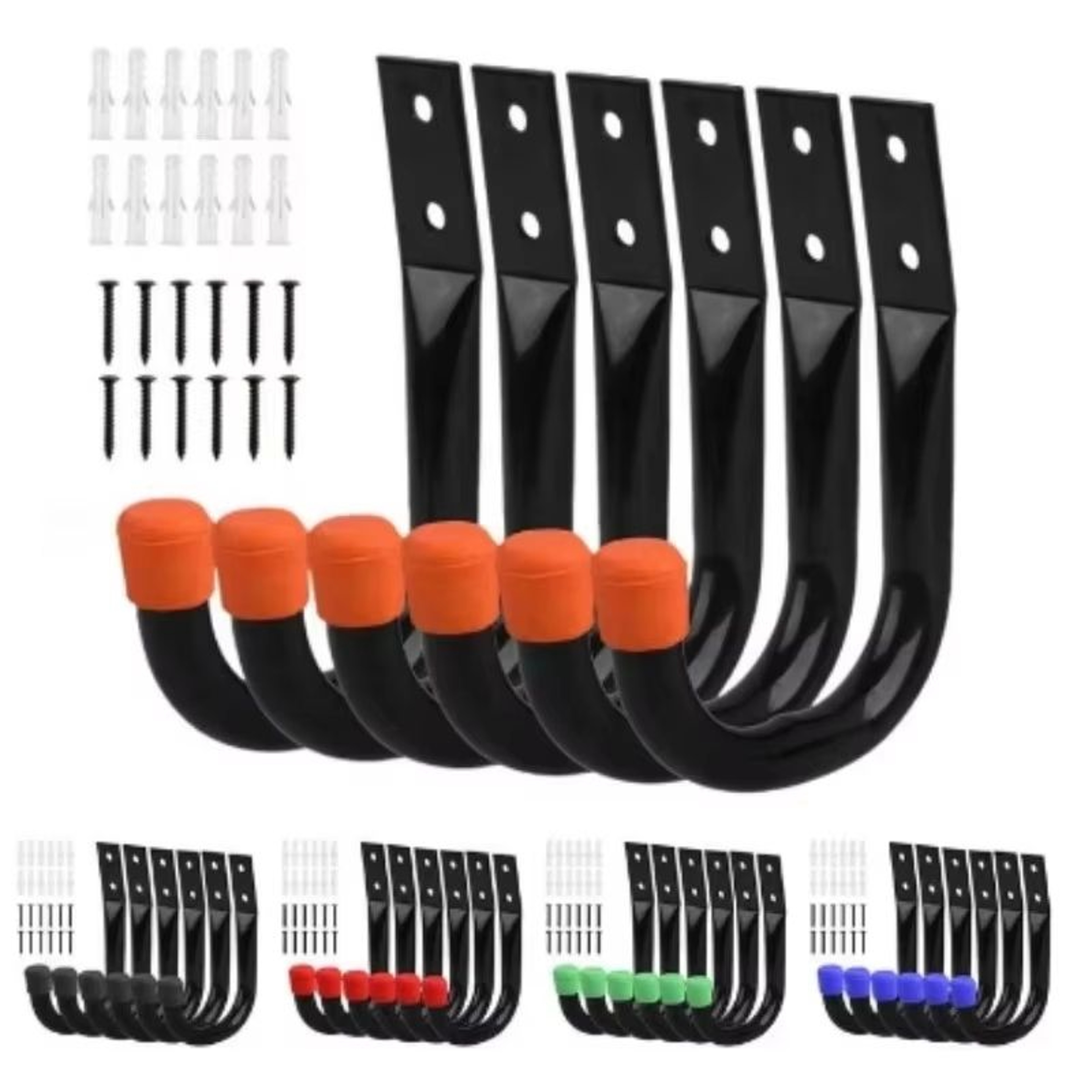 6 Pack Bike Wall Mount Hooks Bicycle Support For MTB Road Bike Parking Hanging Holder Stand 0