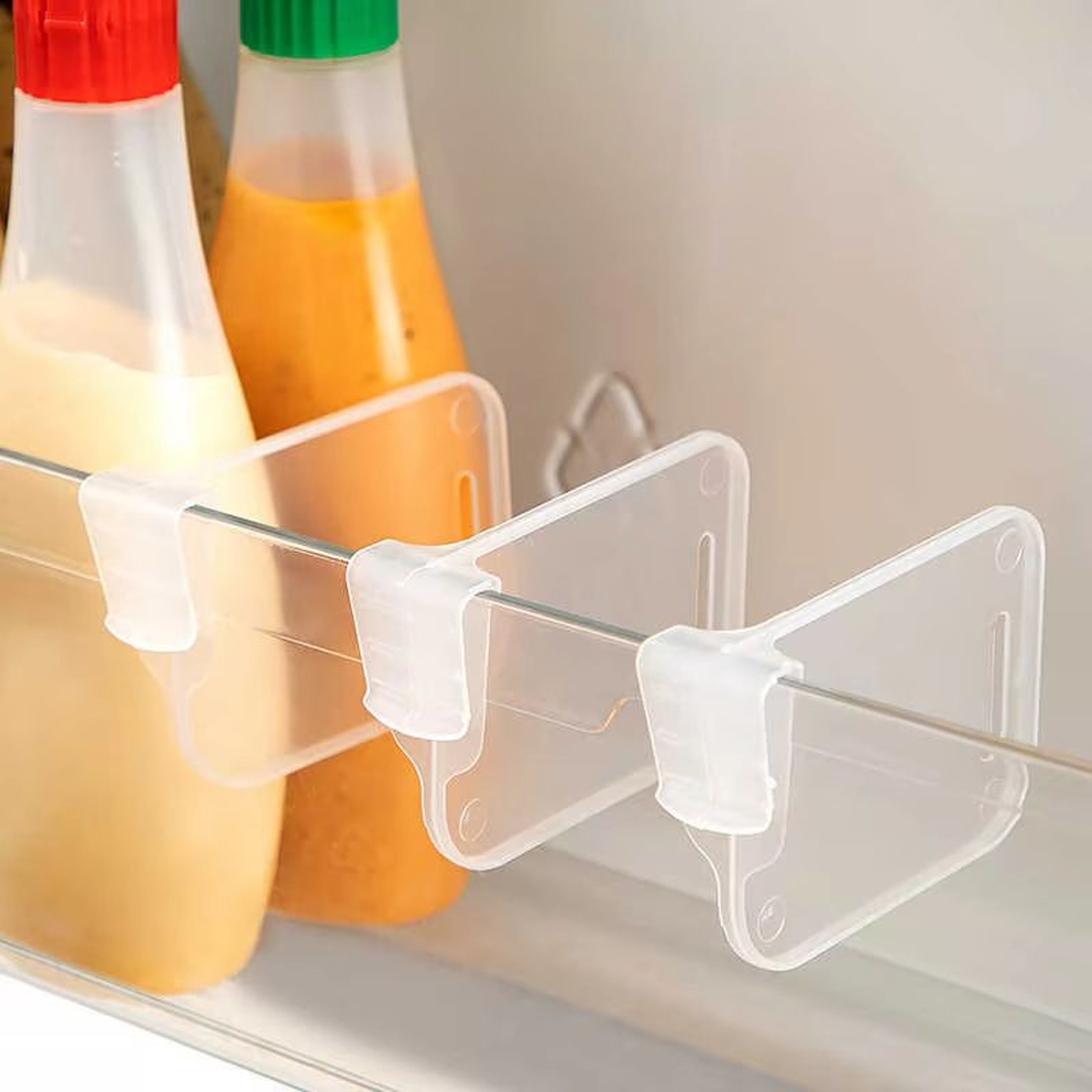 Refrigerator SnapOn Shelf Dividers 4Pack  Organiser Rack For Eggs Bottles  Kitchen Fridge Storage 0