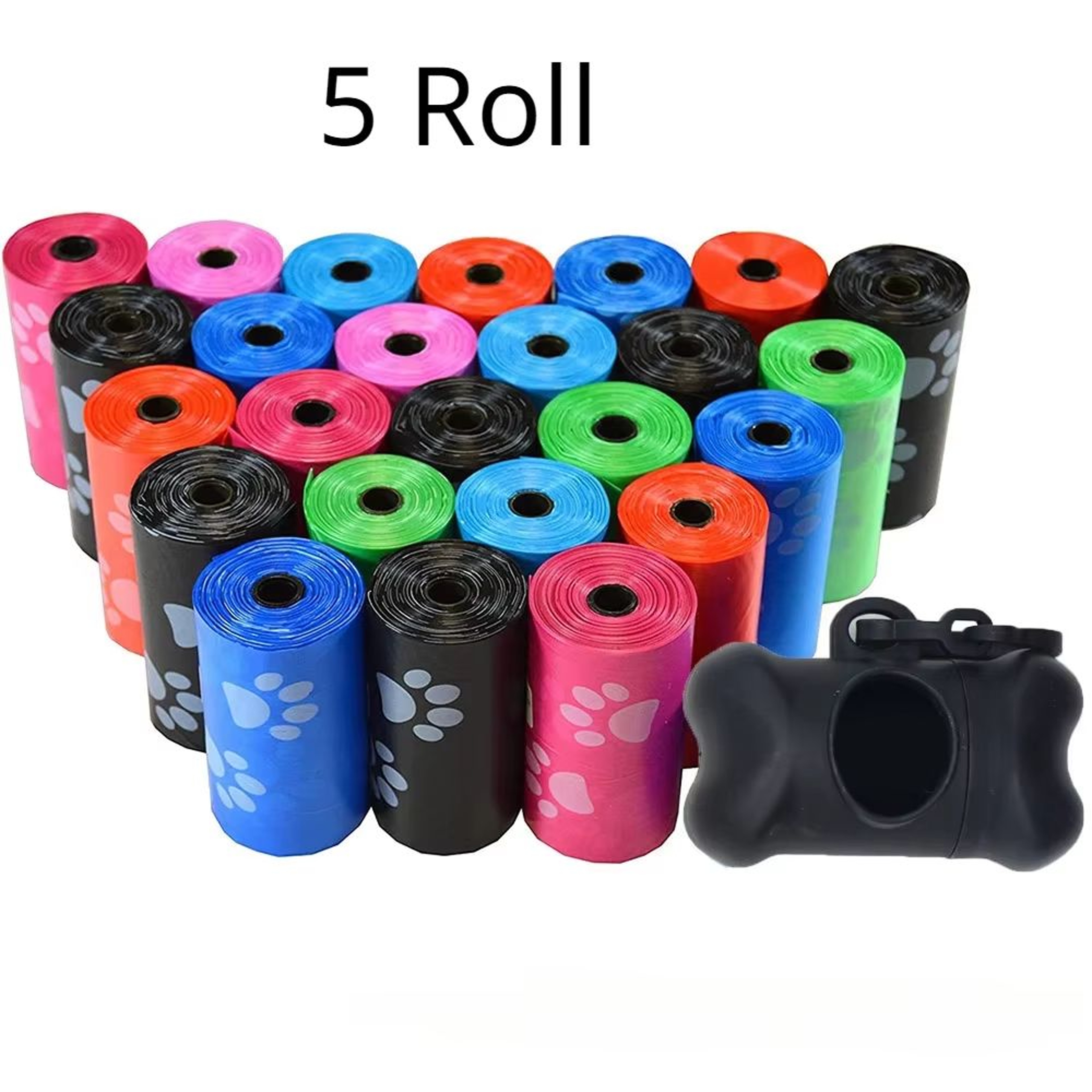 SolidColor Printed Pet Poop Bags  Portable Dog Walking Waste  HouseUse Bags 0